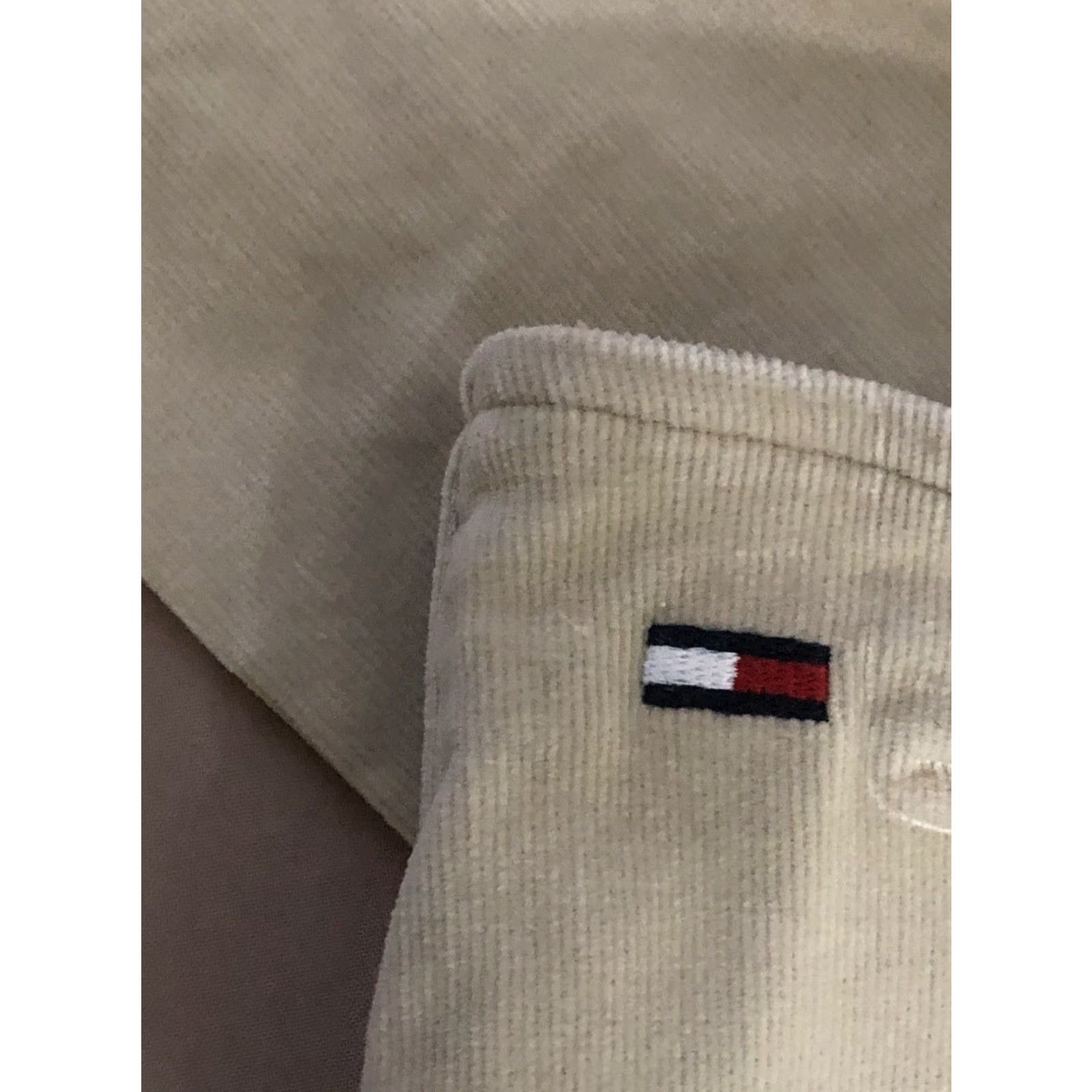 Tommy Hilfiger Tommy Hilfiger Corduroy Pants 3 Tan 28"W Flare Boot Cut Cuff Lace Up Mid Rise Women Jeans Size 26" / US 2 / IT 38 - 4 Thumbnail