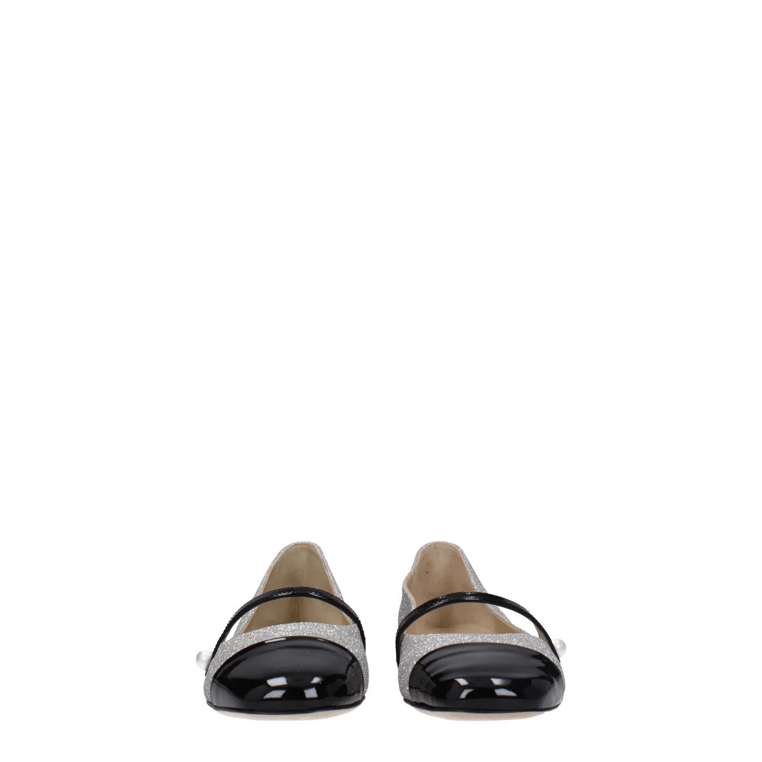 Jimmy Choo ob1o1e1124 Fabric Ballet Flats in Silver Black Size US 6 / IT 36 - 3 Thumbnail