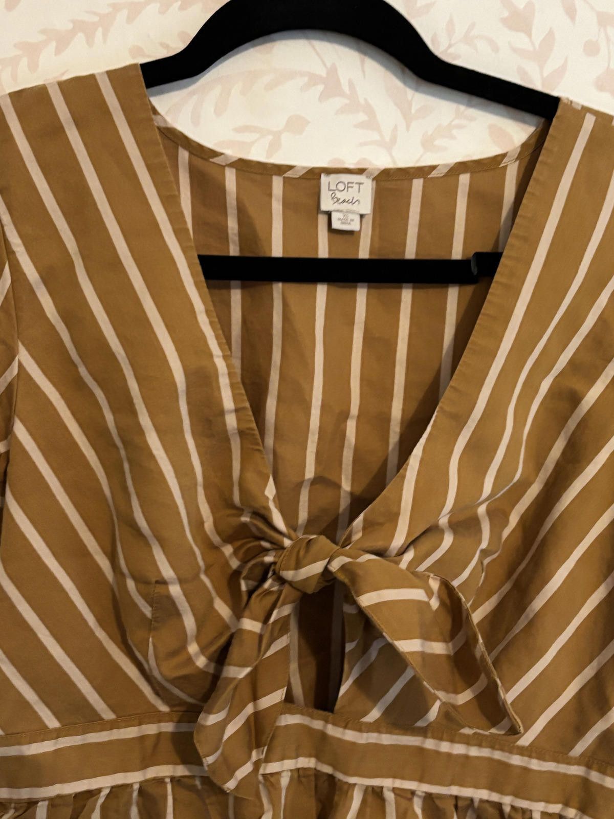 Other LOFT Beach Striped Tie-Front Short Sleeve Top Size XS / US 0-2 / IT 36-38 - 3 Thumbnail