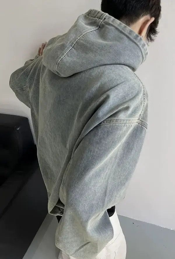 VIBE Outdoor retro fashion oversized washed denim hoodie Size US M / EU 48-50 / 2 - 6 Thumbnail
