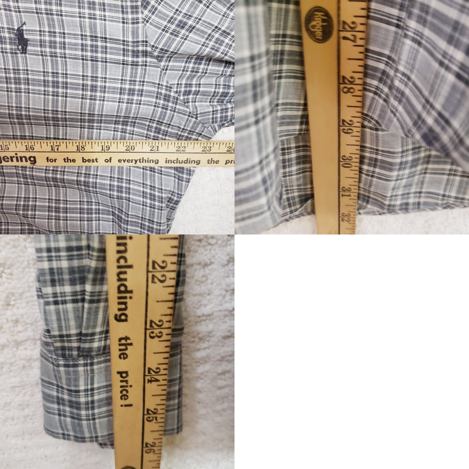 Ralph Lauren Ralph Lauren Shirt Mens Large Gray Plaid Button-Down Slim Fit Casual Pony Logo Size US L / EU 52-54 / 3 - 9 Thumbnail