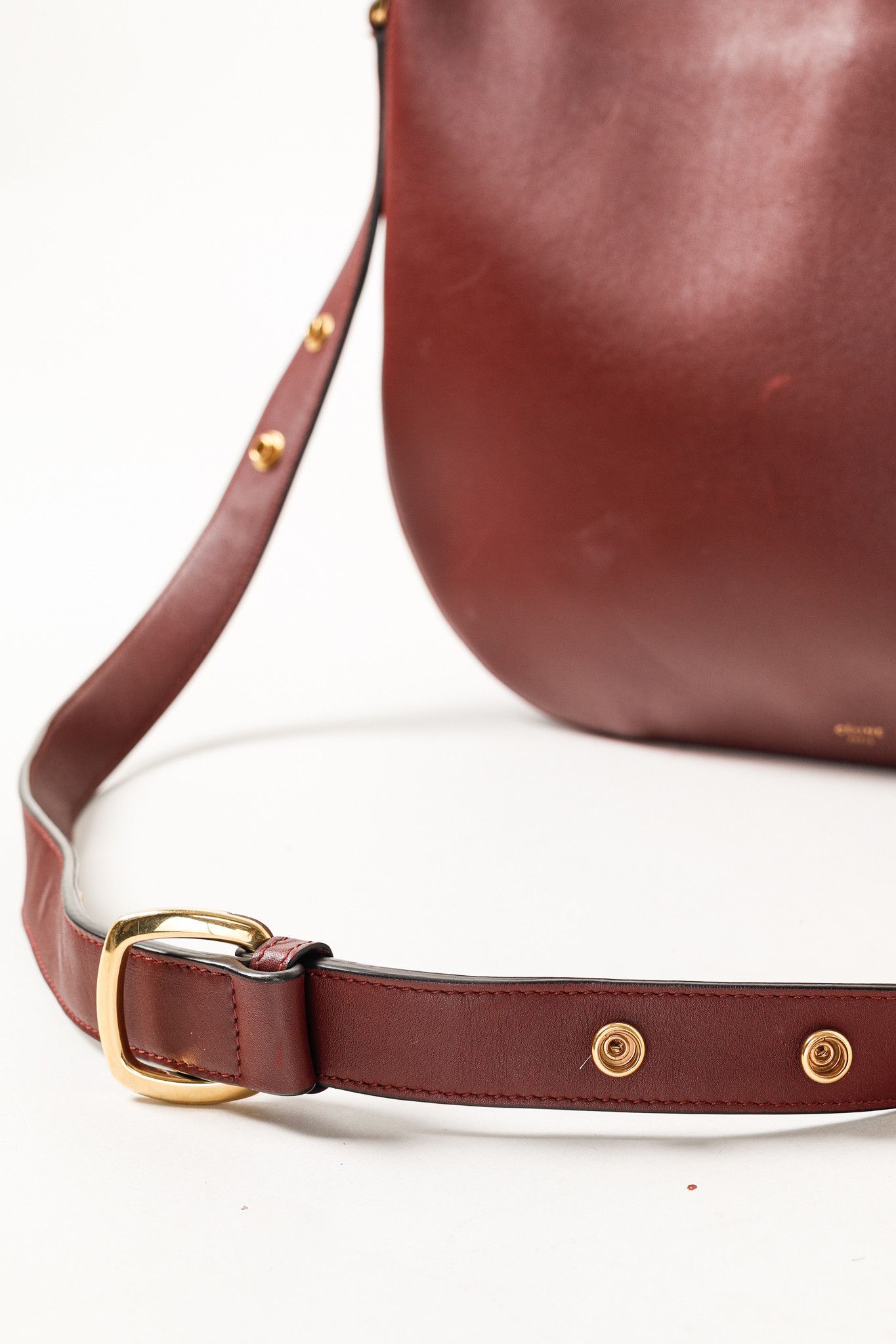 Celine Celine Light Burgundy Medium Calfskin Saddle Bag Size ONE SIZE - 7 Thumbnail