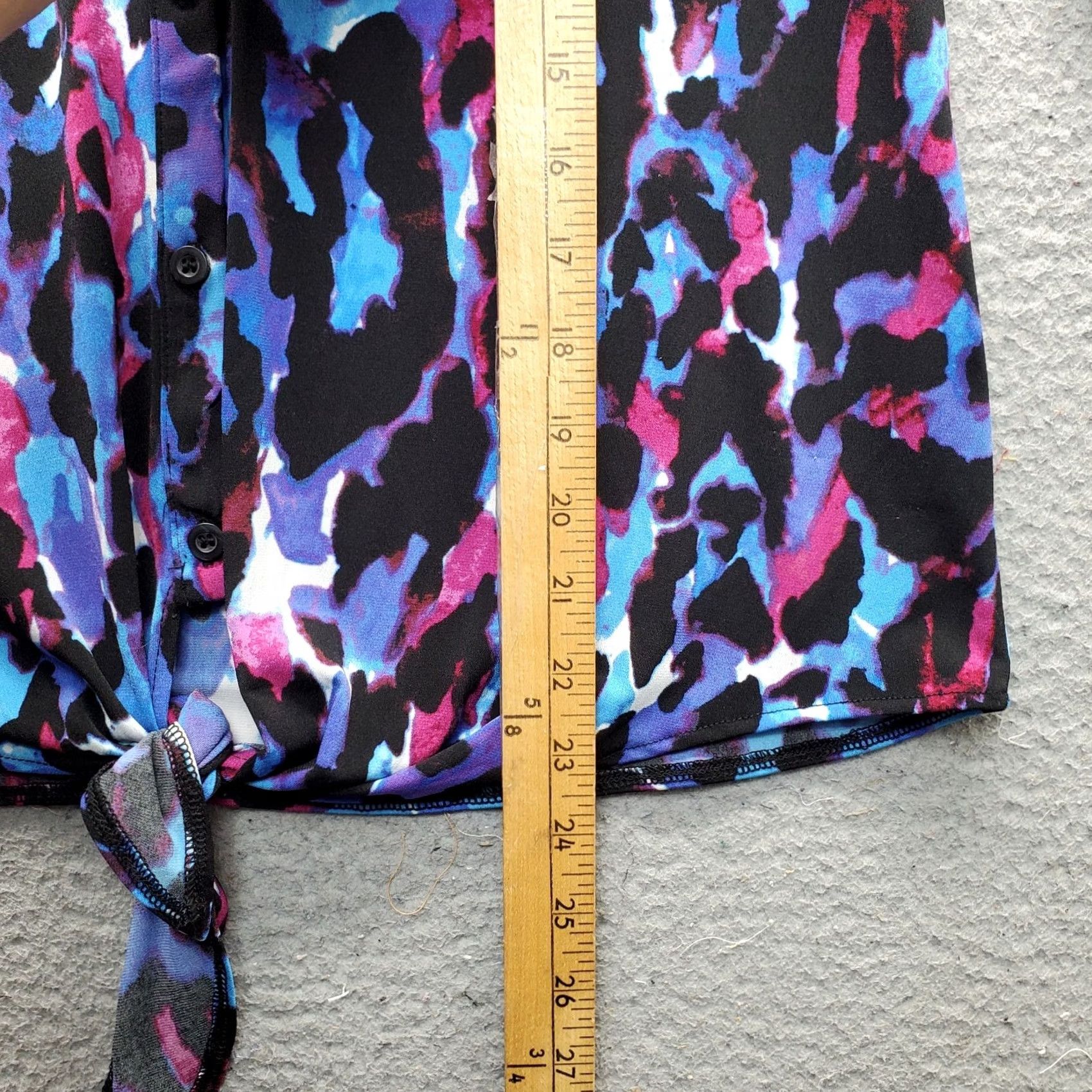 Vintage Dana Buchman Blouse Womens S Leopard Print Knot Hem Button Front Shirt Size S / US 4 / IT 40 - 3 Thumbnail