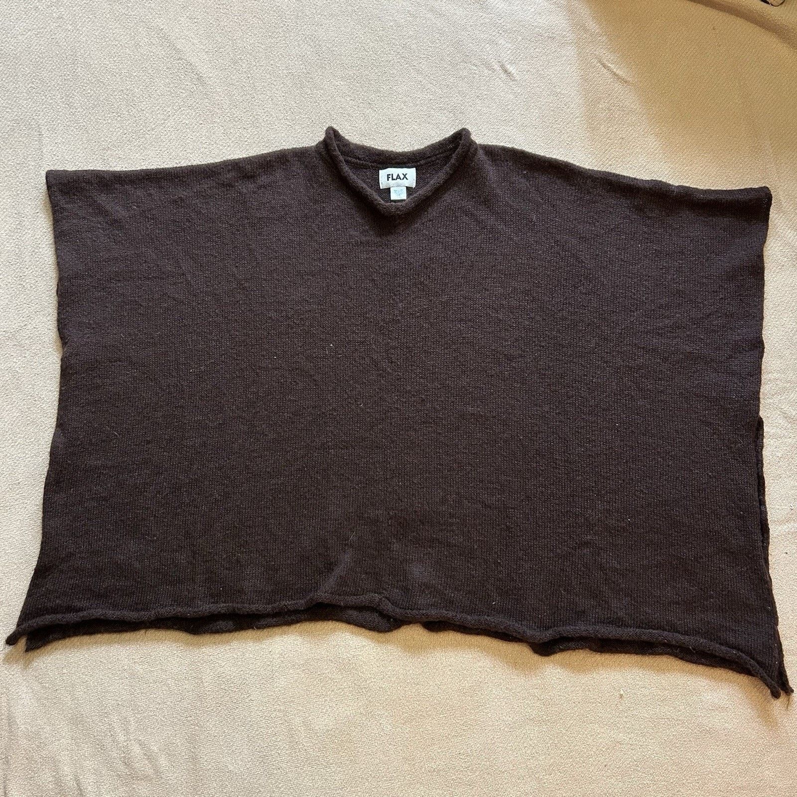 FLAX Mohair Knit Poncho Shawl Oversized Super Soft Sweater M/L Size M / US 6-8 / IT 42-44 - 2 Thumbnail