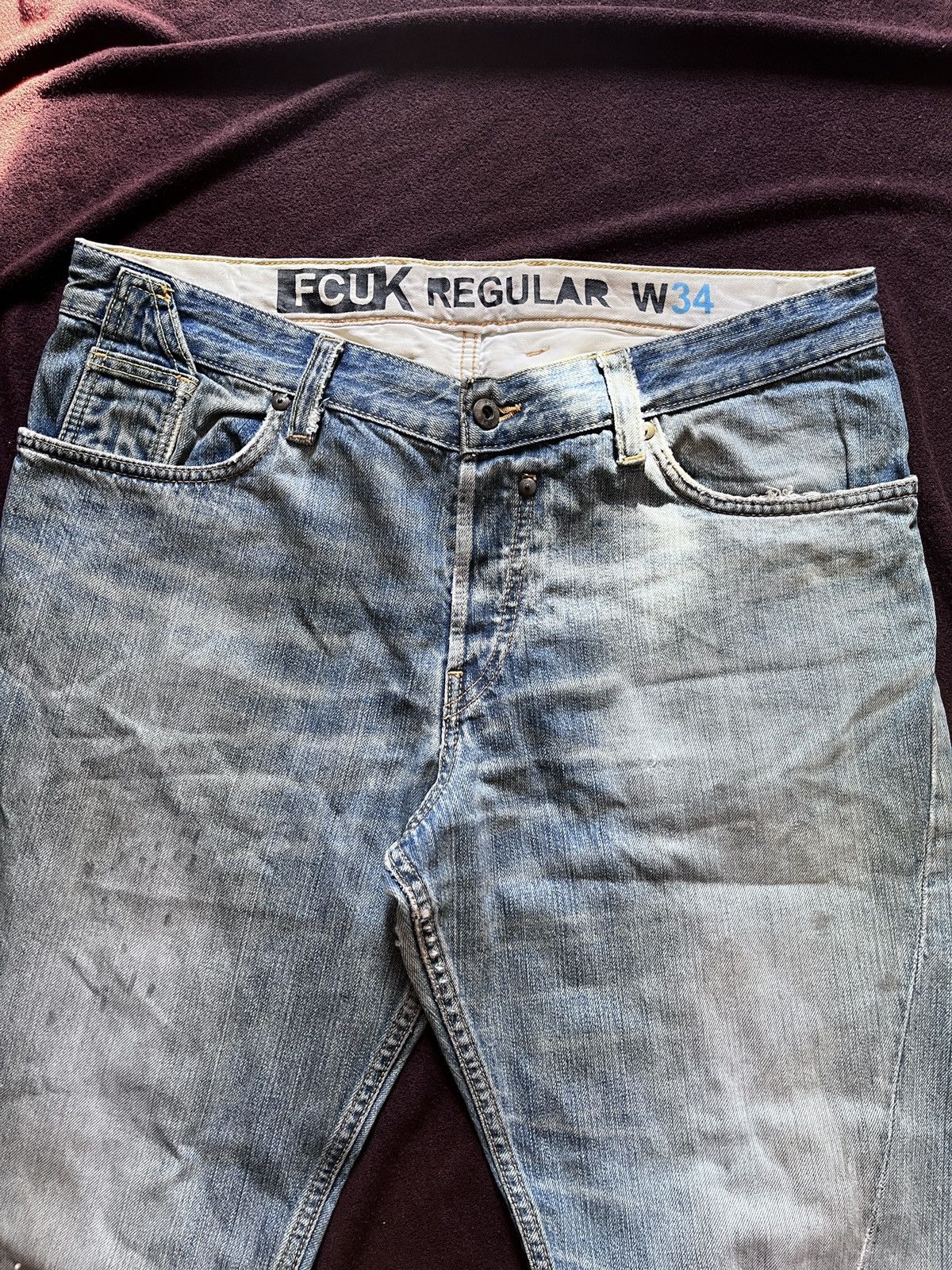 FCUK Fcuk Jeans Buckle Back Stonewash Size US 34 / EU 50 - 7 Thumbnail