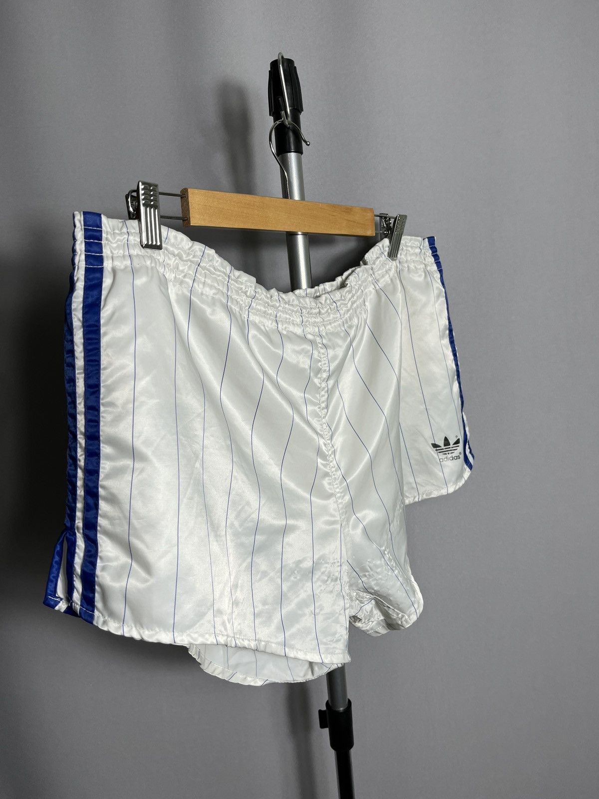 Sports Specialties 80s Adidas Running Shorts Nylon White Striped West Germany Size US 32 / EU 48 - 3 Thumbnail