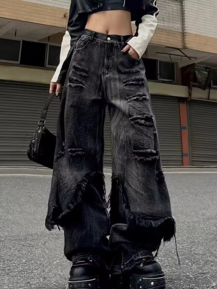 Japanese Brand × Jean Spliced Fake Two-piece Ripped Jeans Size 26" / US 2 / IT 38 - 1 Thumbnail