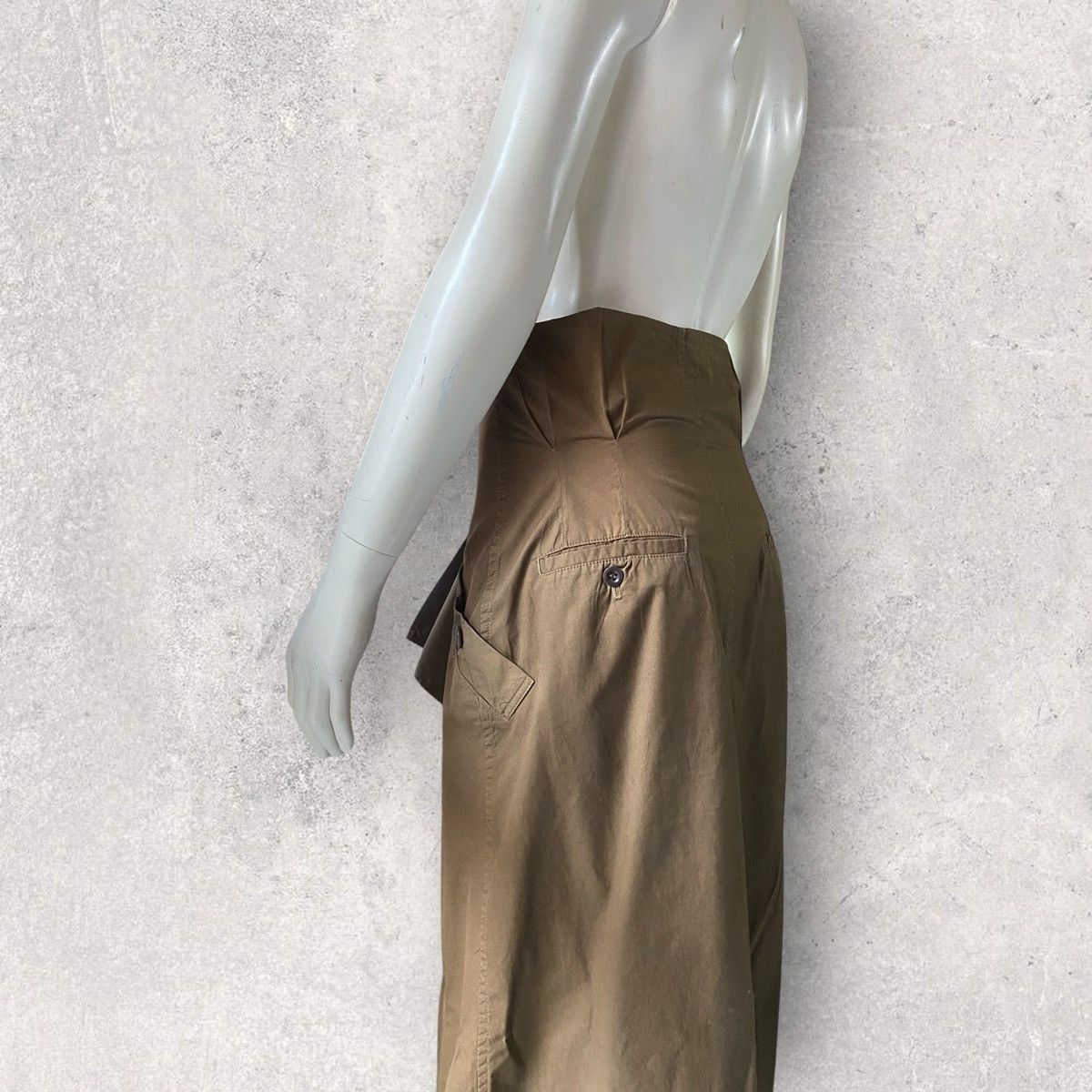 Yohji Yamamoto Military Green Asymmetric Skirt Size 30" / US 8 / IT 44 - 3 Thumbnail