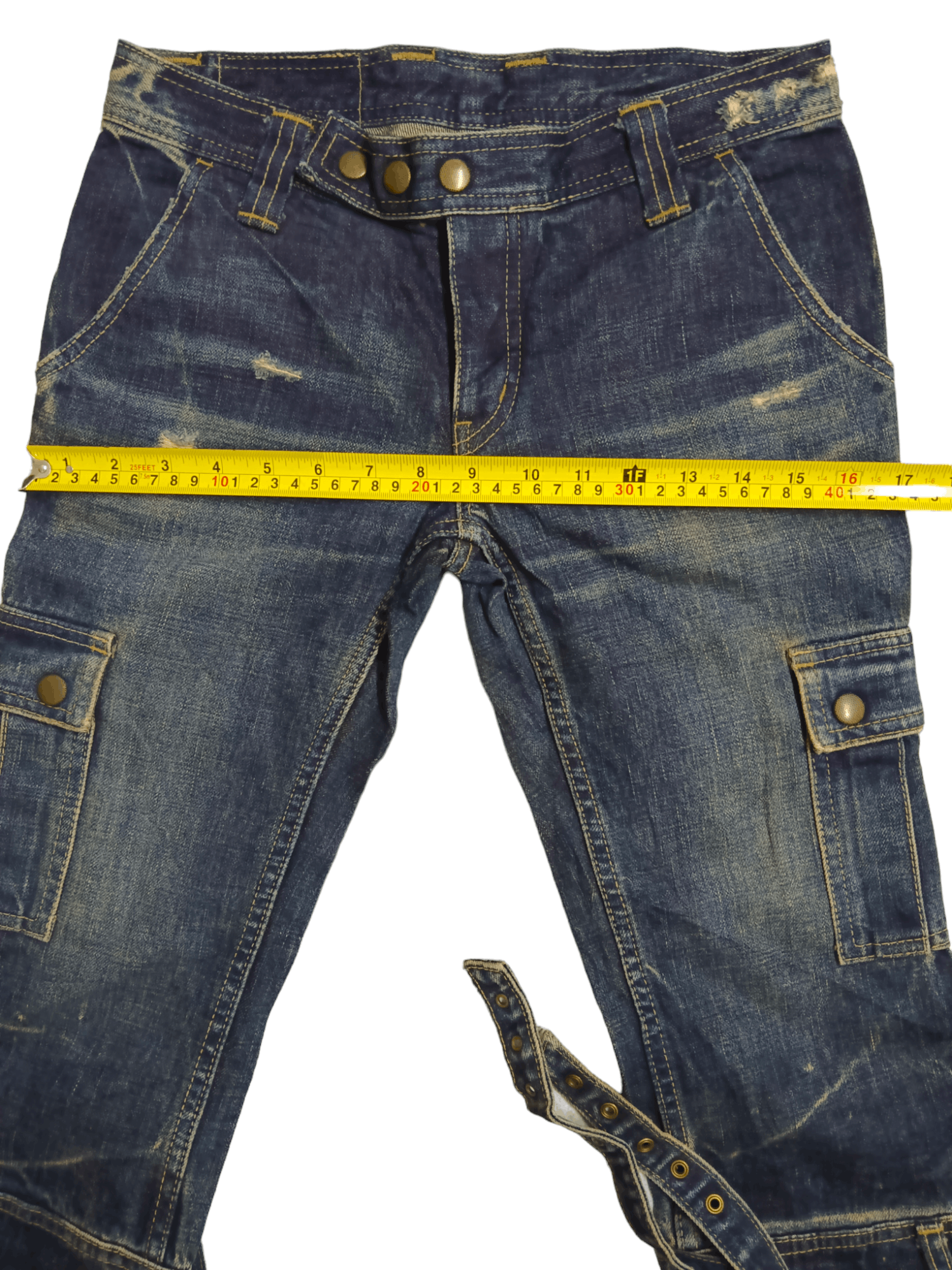 💥Hysteric Glamour💥 Low Rise Bondage Cropped Denim