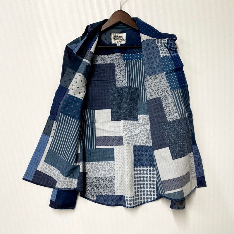 Vivienne Westwood Patchwork Orb Asymmetrical Collar Button Shirt Size US S / EU 44-46 / 1 - 3 Thumbnail