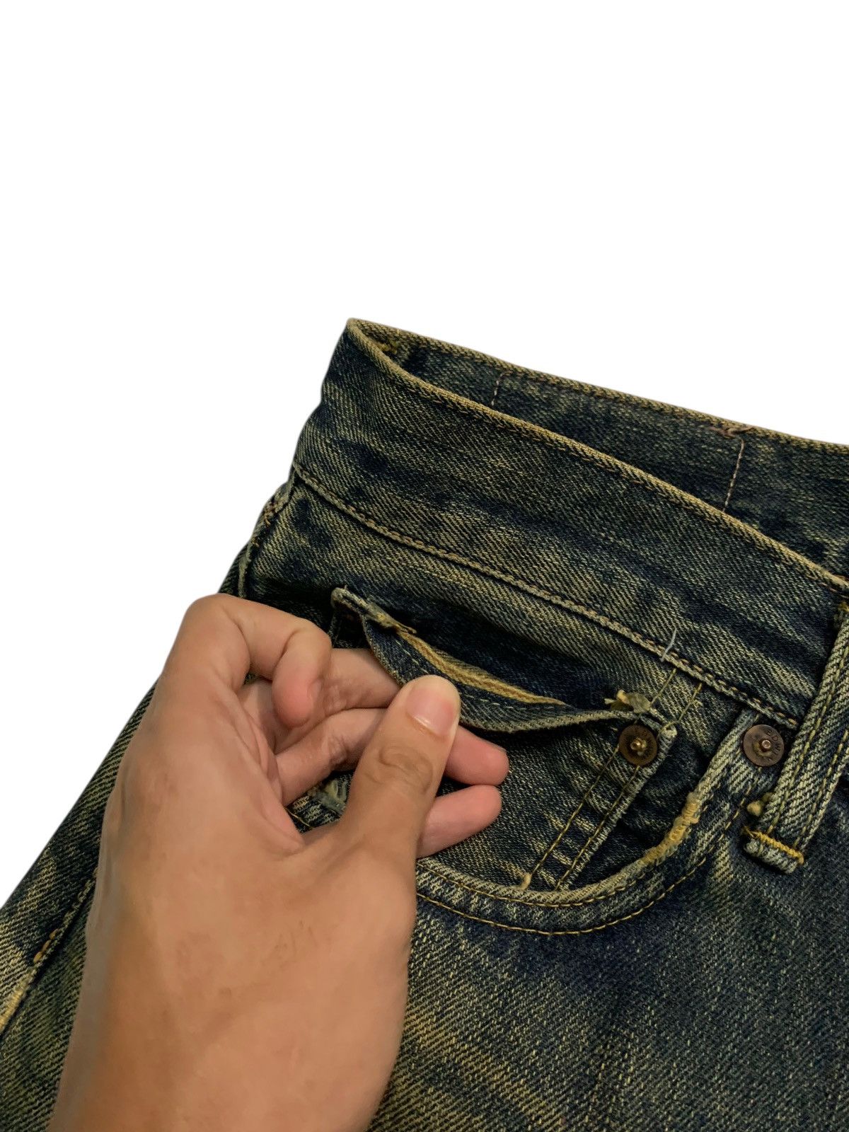 Kapital VINTAGE EDWIN 505X SELVEDGE RUSTY MUDWASH DISTRESSED DENIM Size US 33 - 14 Thumbnail