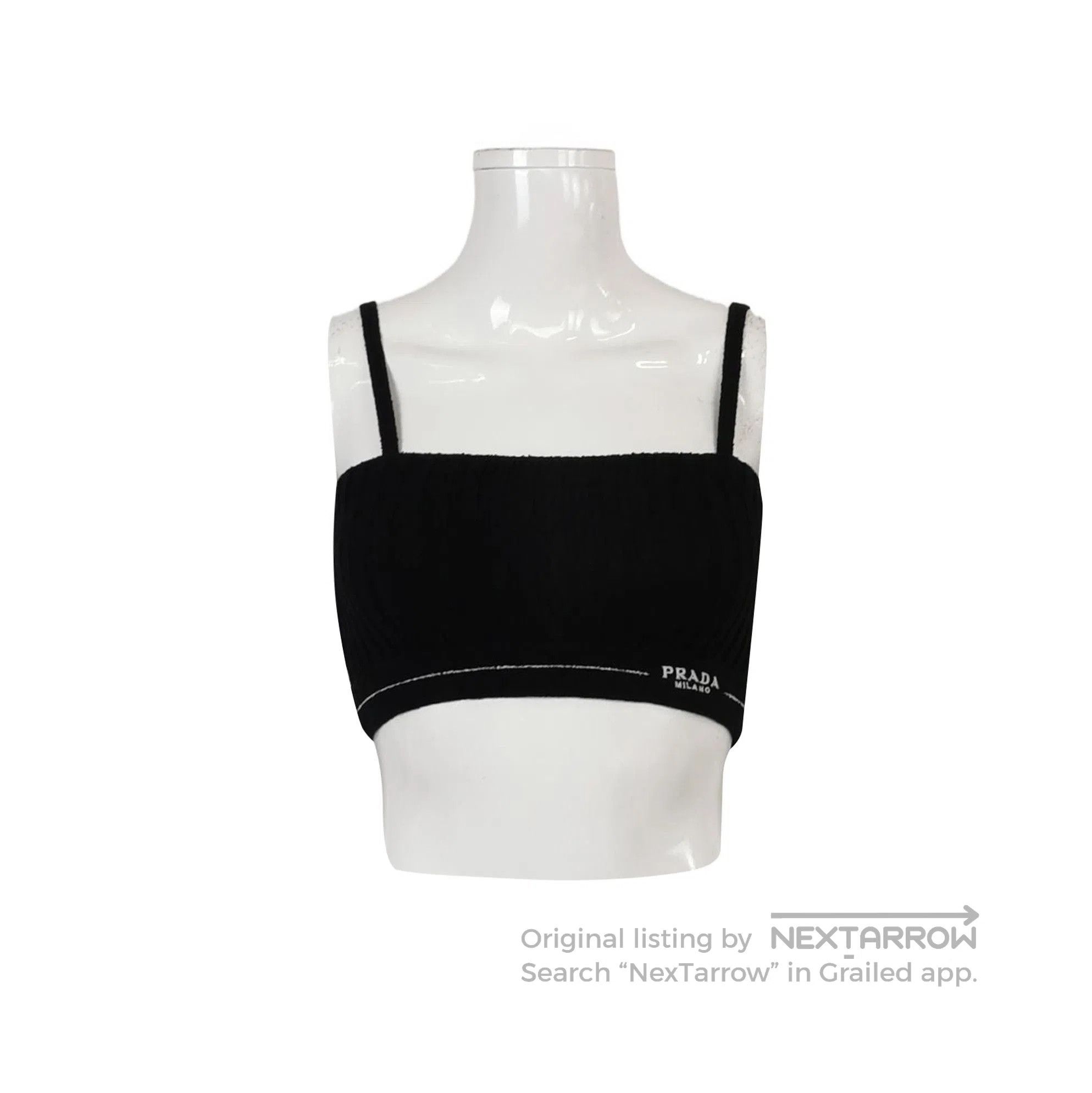 Prada Prada Black Logo Cotton Tank Top . Size S / US 4 / IT 40 - 1 Thumbnail