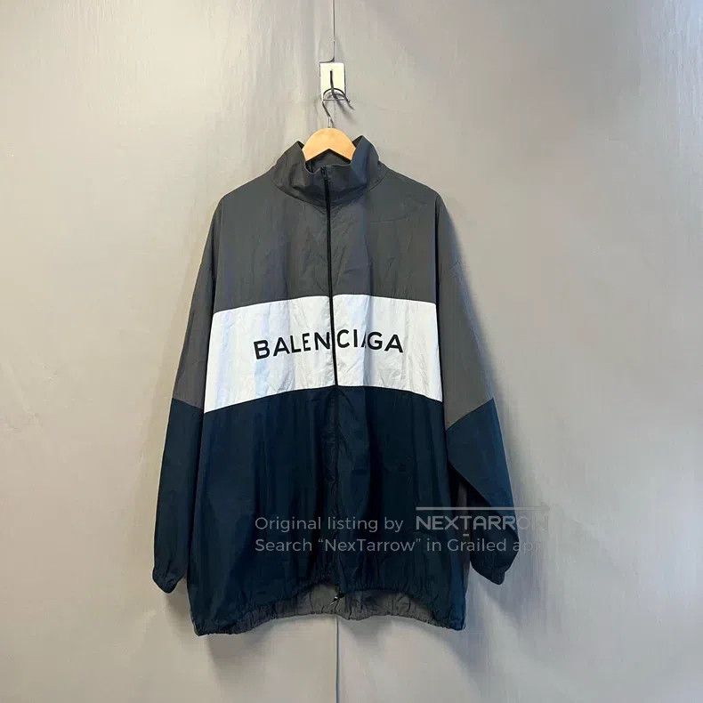 Balenciaga Balenciaga Grey-blue stitching jacket Size S / US 4 / IT 40 - 1 Thumbnail
