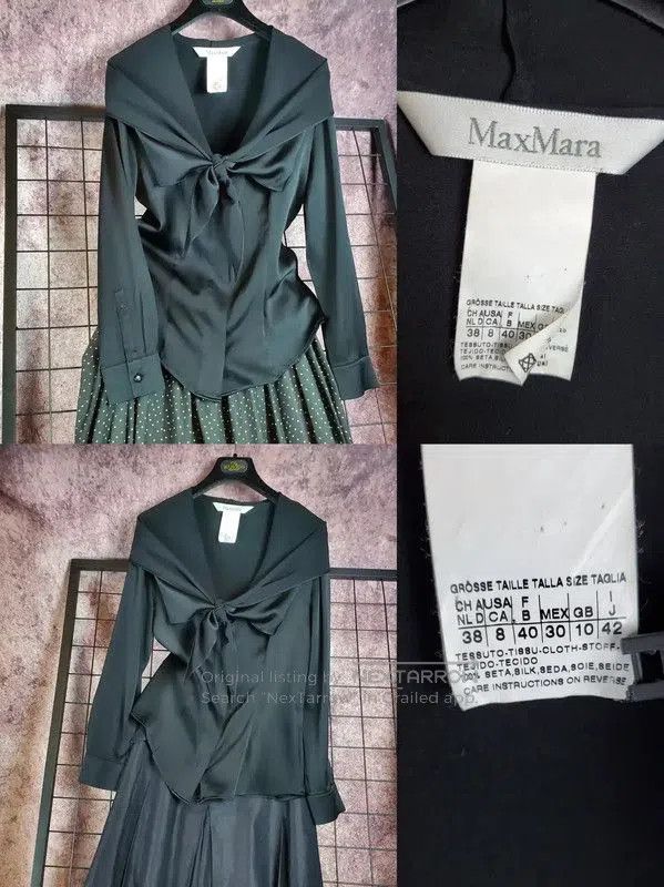 Max Mara MaxMara Black Silk Long Sleeve Shirt . Size S / US 4 / IT 40 - 1 Thumbnail