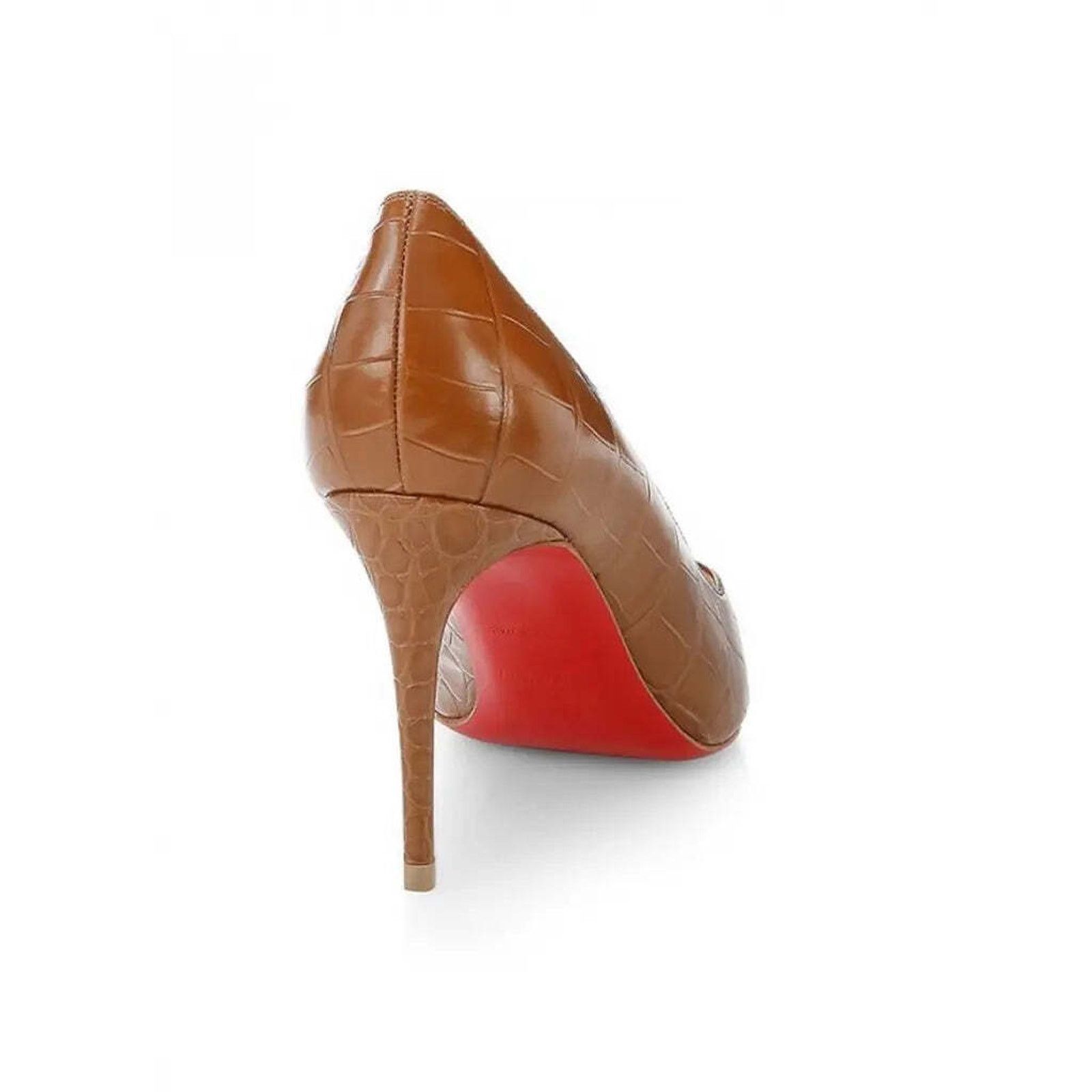 Christian Louboutin Christian Louboutin Kate 85 Brown Biscotto Croc Classic Size US 6.5 / IT 36.5 - 10 Thumbnail