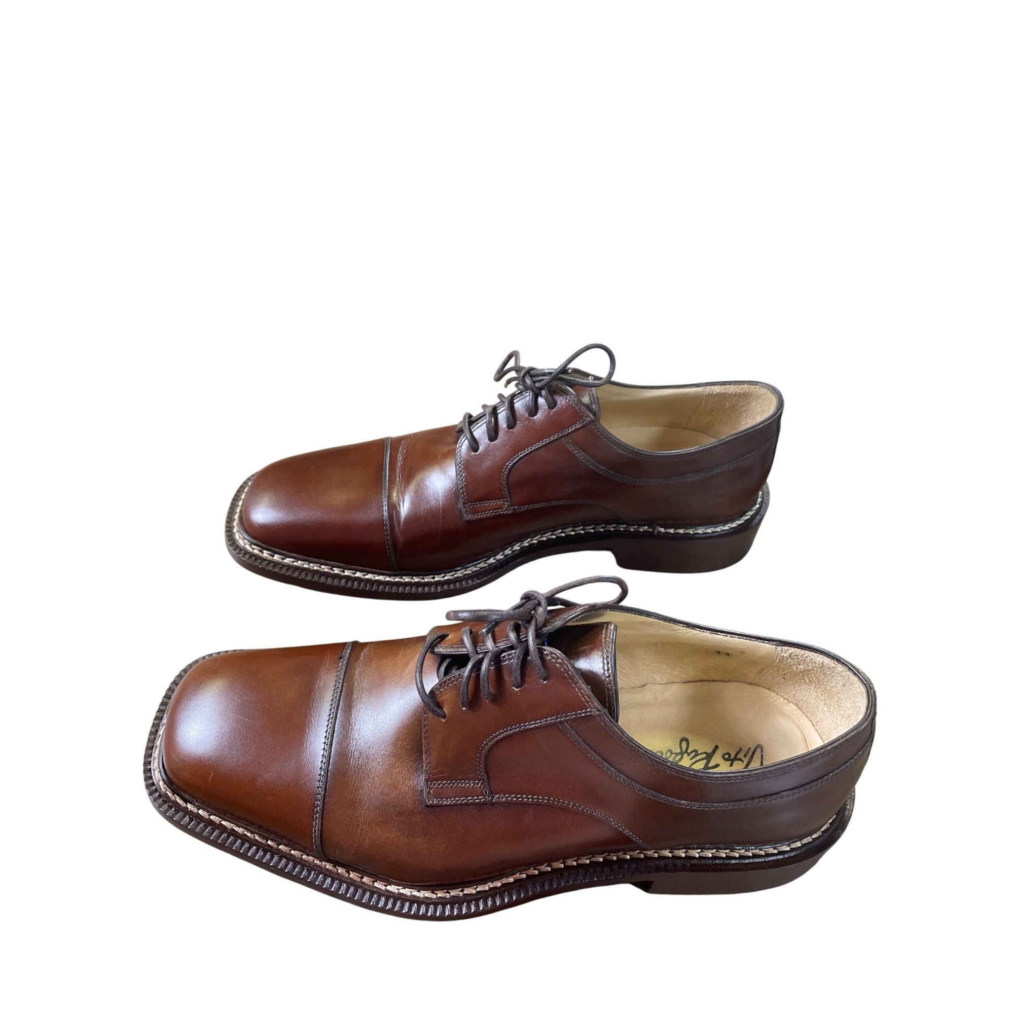 Designer Vito Rufolo Mens Brown Leather Oxford Dress Shoes Size 11D S Size US 11 / EU 44 - 4 Thumbnail