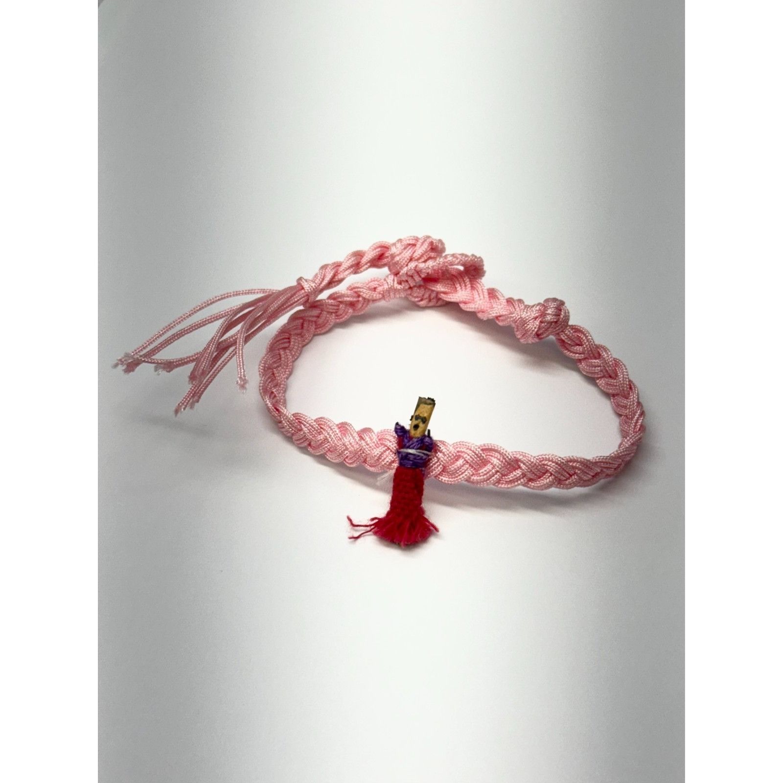 Vintage Vintage woven braided worry doll bracelet pink Size ONE SIZE - 2 Thumbnail