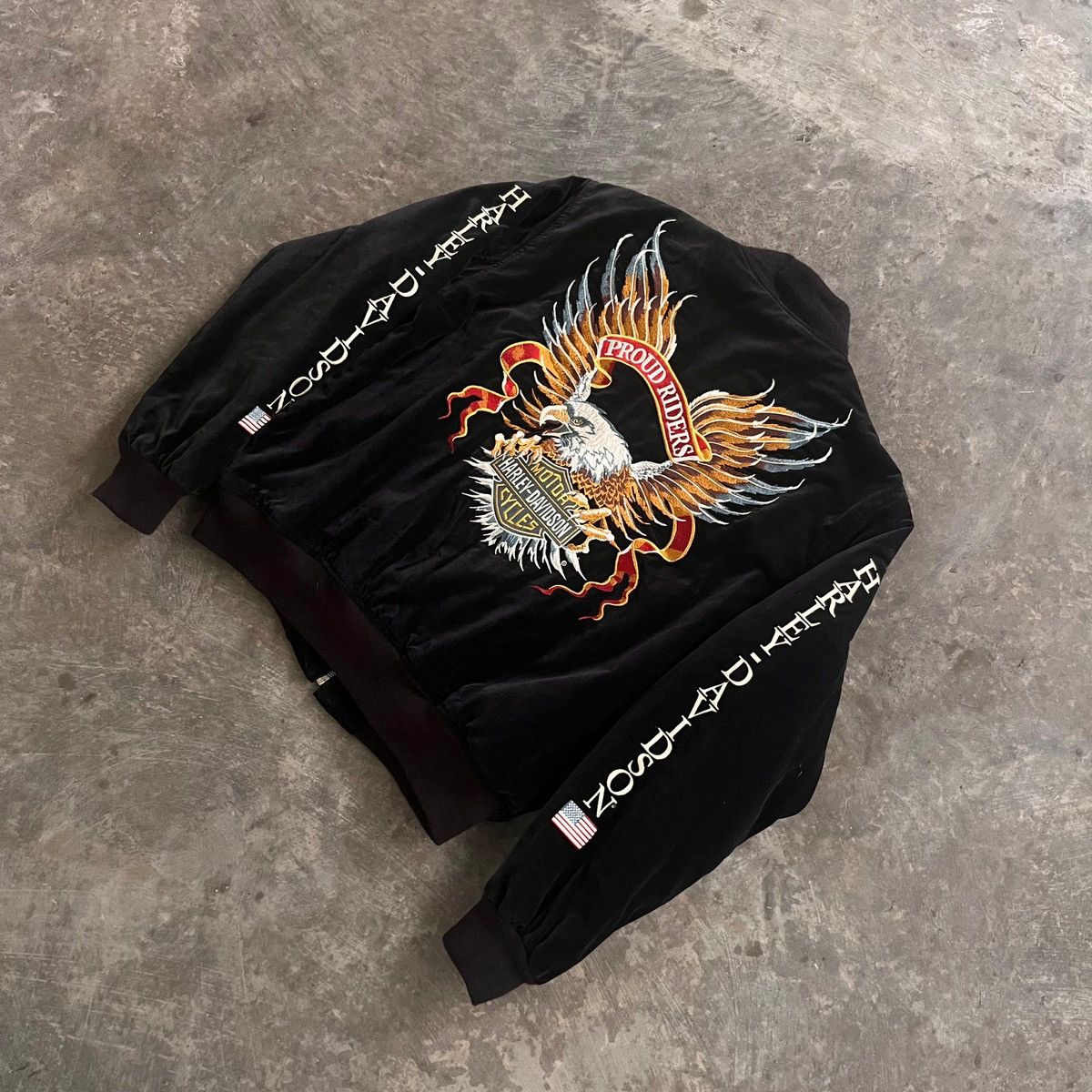 Harley Davidson 🔥HARLEY DAVIDSON SOUVENIR SUKAJAN VELVET JACKET PROUD RIDERS Size US L / EU 52-54 / 3 - 4 Thumbnail