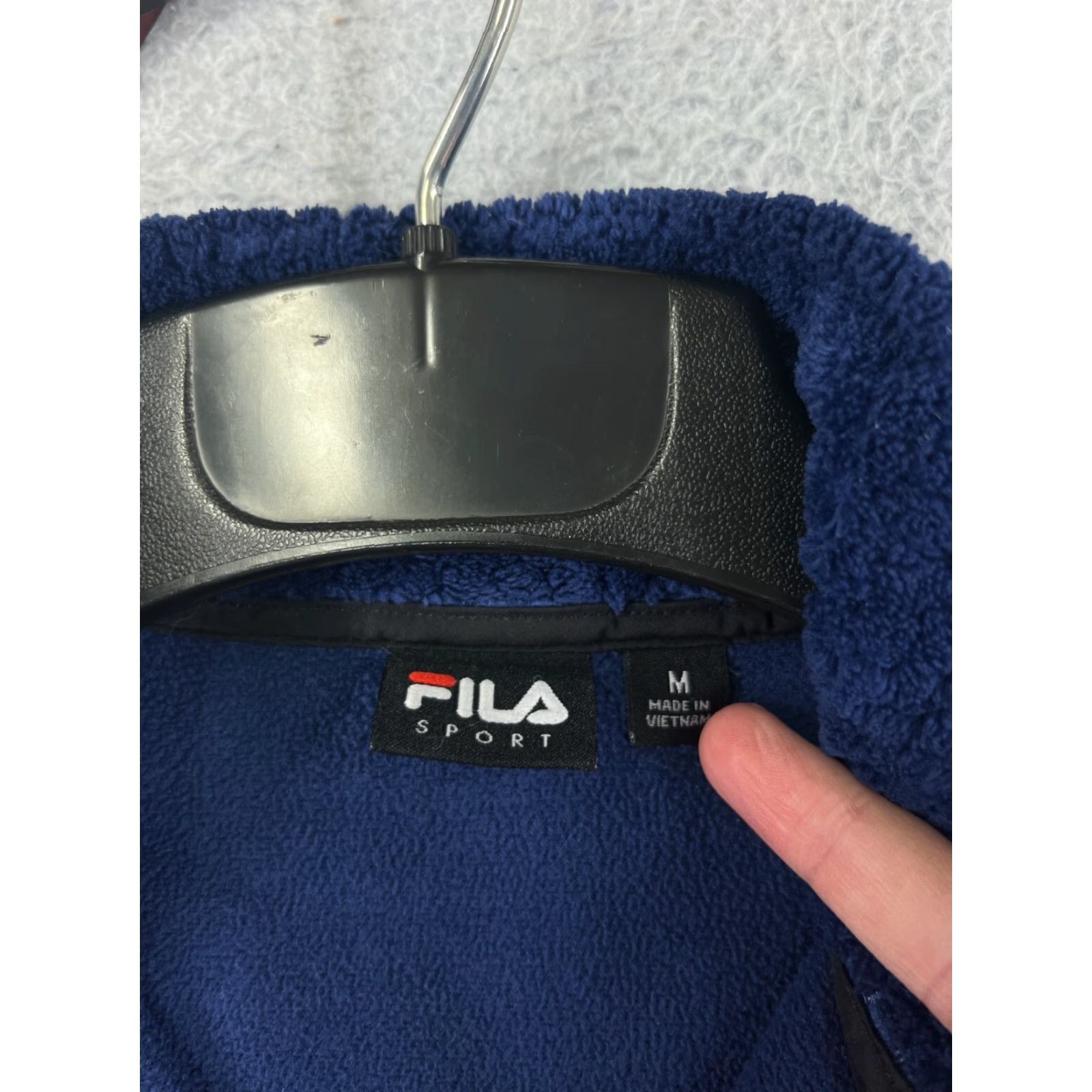 Fila FILA Jacket Womens Medium Blue Black Full Zip 100% Polyester Fleece Mock Neck At Size M / US 6-8 / IT 42-44 - 3 Thumbnail