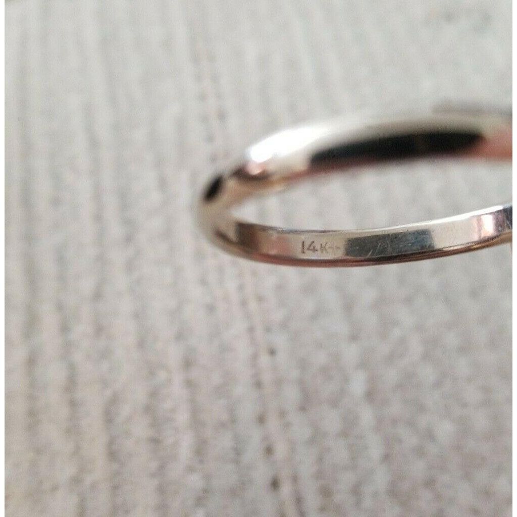 Other 14kt White Gold Ring Band Dome Wedding Size 12.5 Mens or Wom Size ONE SIZE - 5 Thumbnail