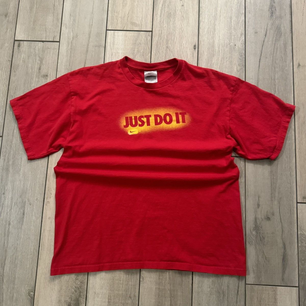 JNCO × Nike × Stussy Vintage 90s Red And Yellow Nike “Just Do It” Graphic Tee L Size US L / EU 52-54 / 3 - 1 Thumbnail