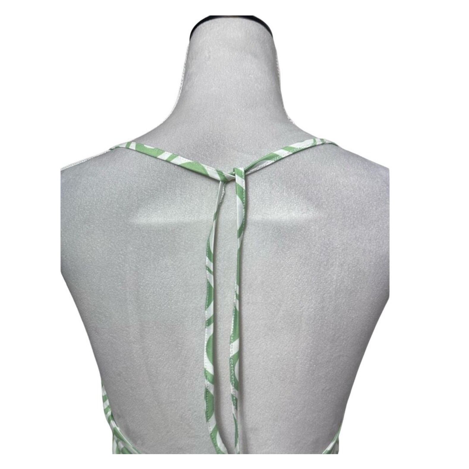 Other Elodie Crop Top Geometric Spaghetti Strap Backless Green L Size L / US 10 / IT 46 - 5 Thumbnail