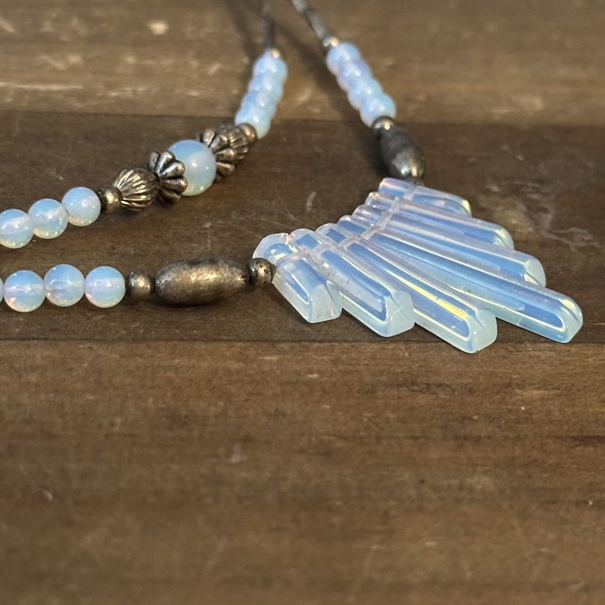 Vintage Vintage moonstone liquid silver layered necklace Size ONE SIZE - 4 Thumbnail