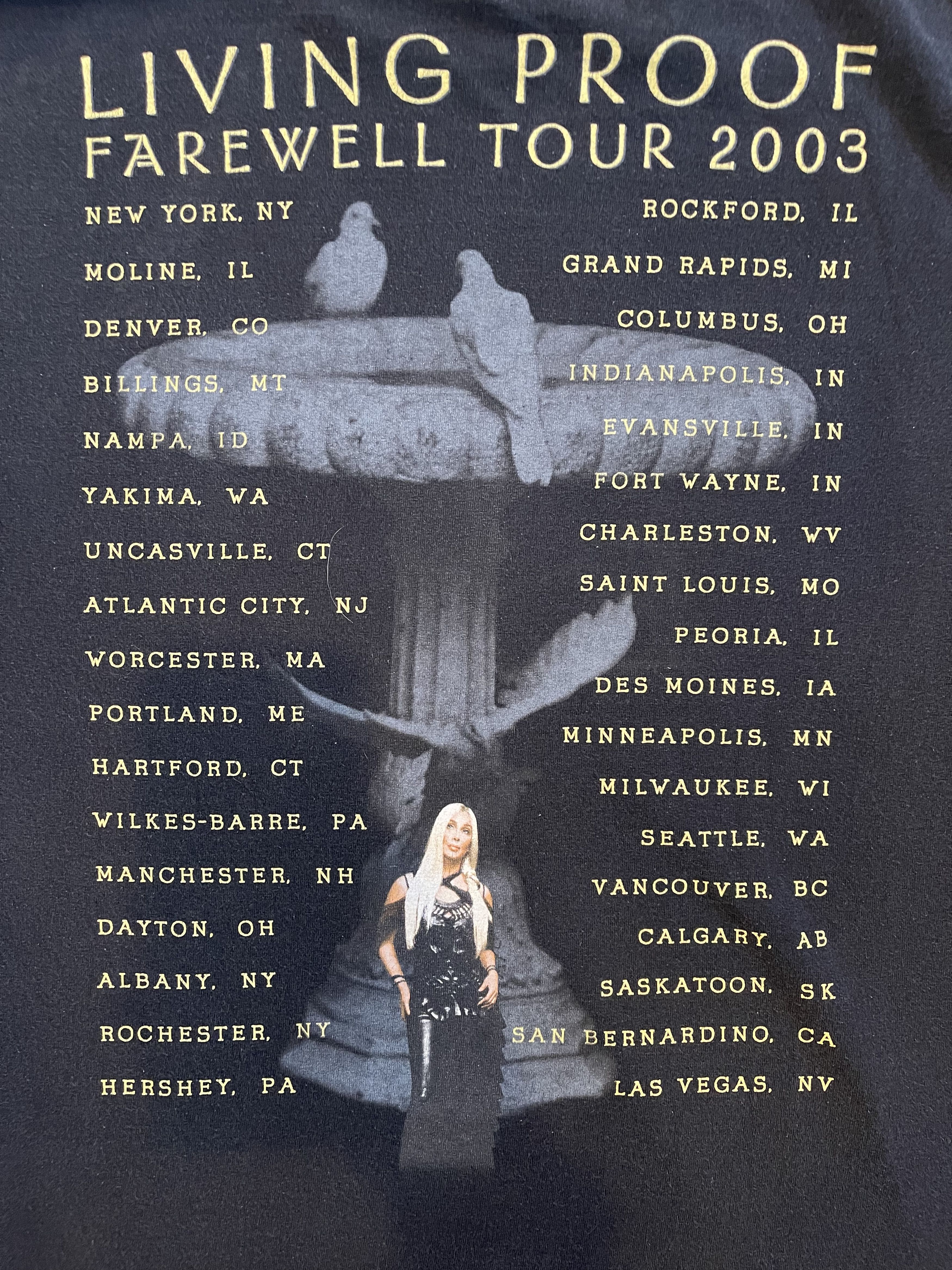 Band Tees Vintage 2003 Cher Living Proof Farewell Tour T-shirt Size US XL / EU 56 / 4 - 4 Thumbnail