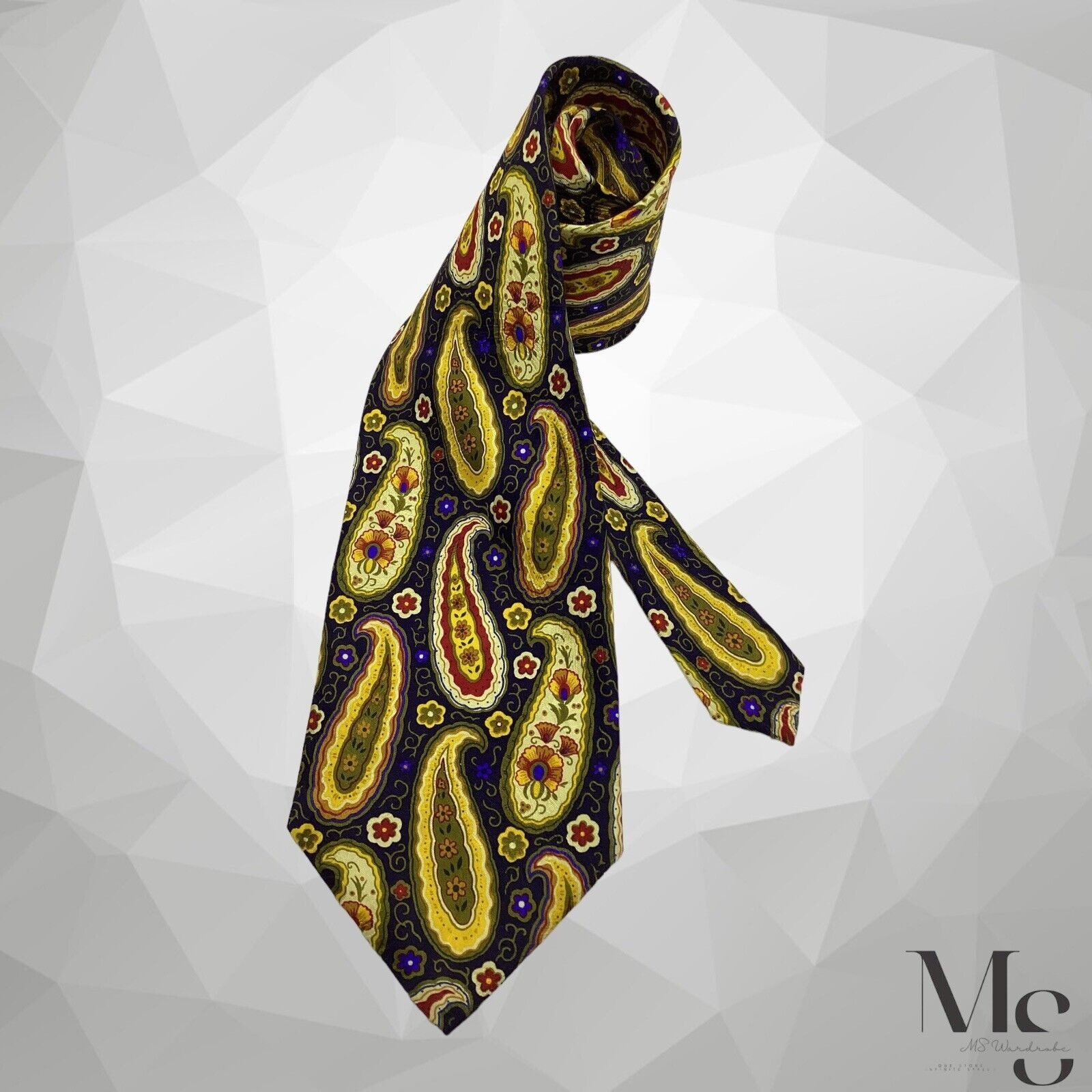 Other EFFETTI PERSONALI Blue Gold Paisley Silk Tie Made In Italy W Size ONE SIZE - 1 Thumbnail