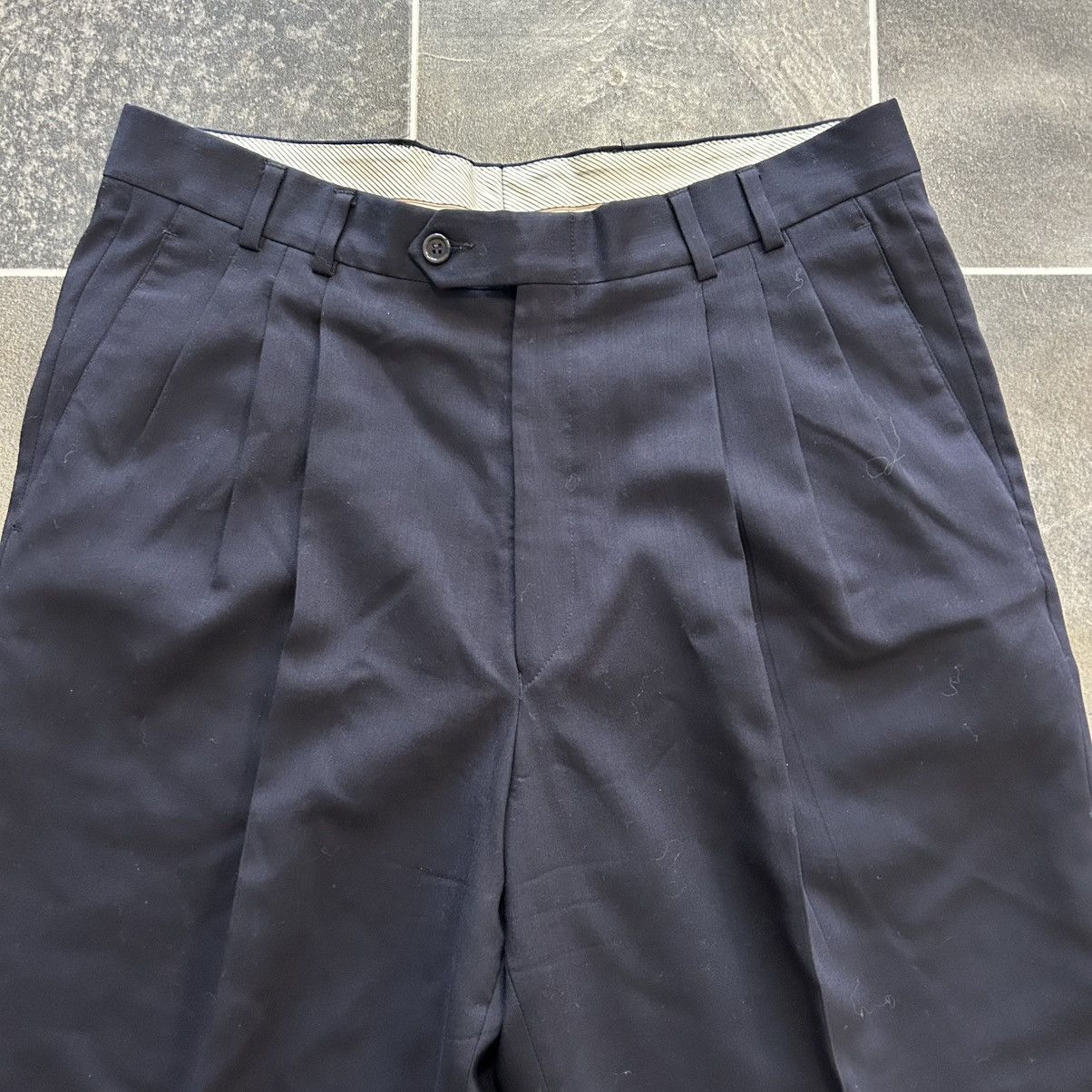 Yves Saint Laurent Vintage Yves Saint Laurent Dark Navy Dress Pants Size 35" - 2 Thumbnail