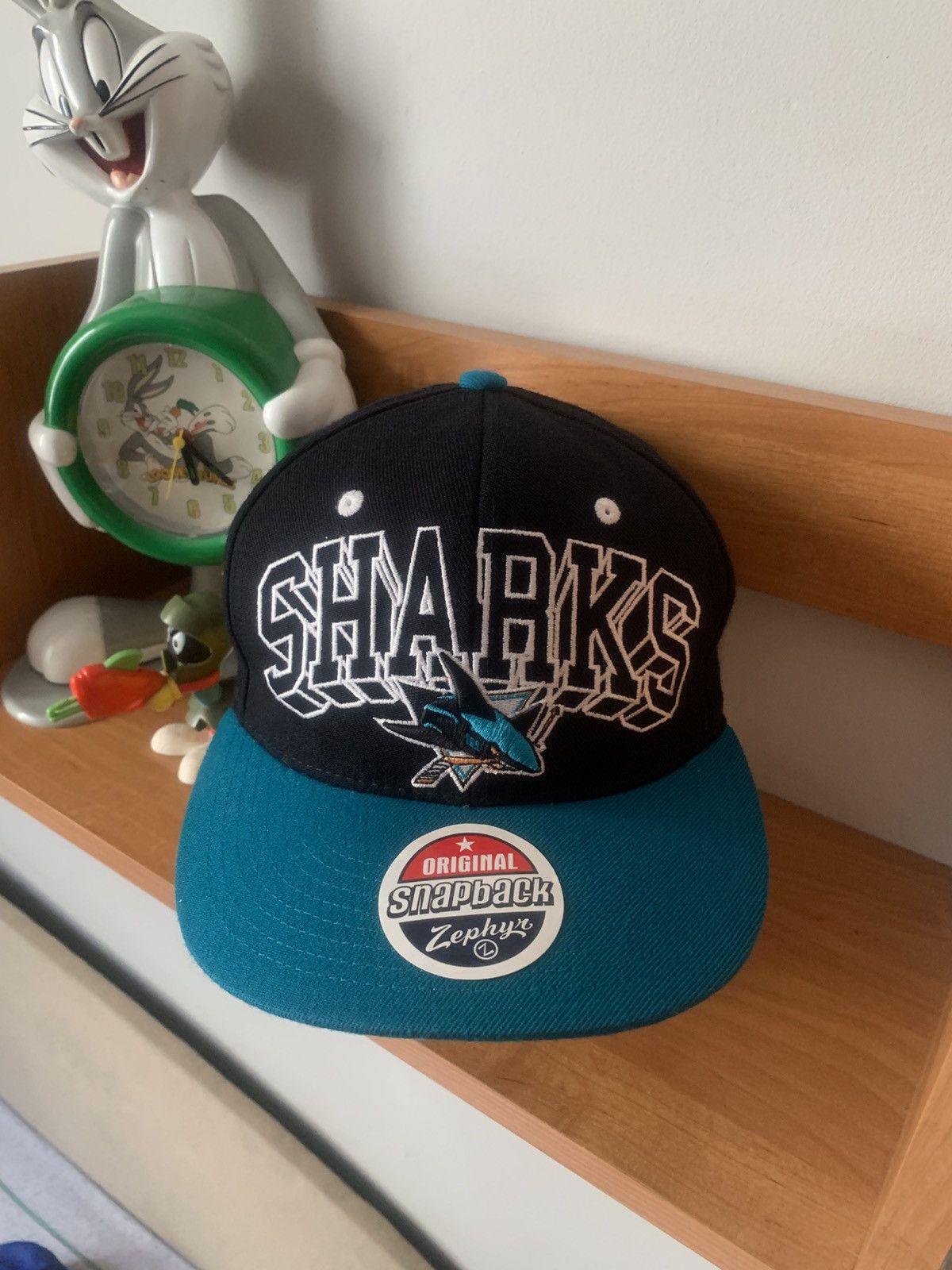 Zephyr 90s Vintage NHL Zephyr San Jose Sharks Snapback Hat Size ONE SIZE - 1 Thumbnail
