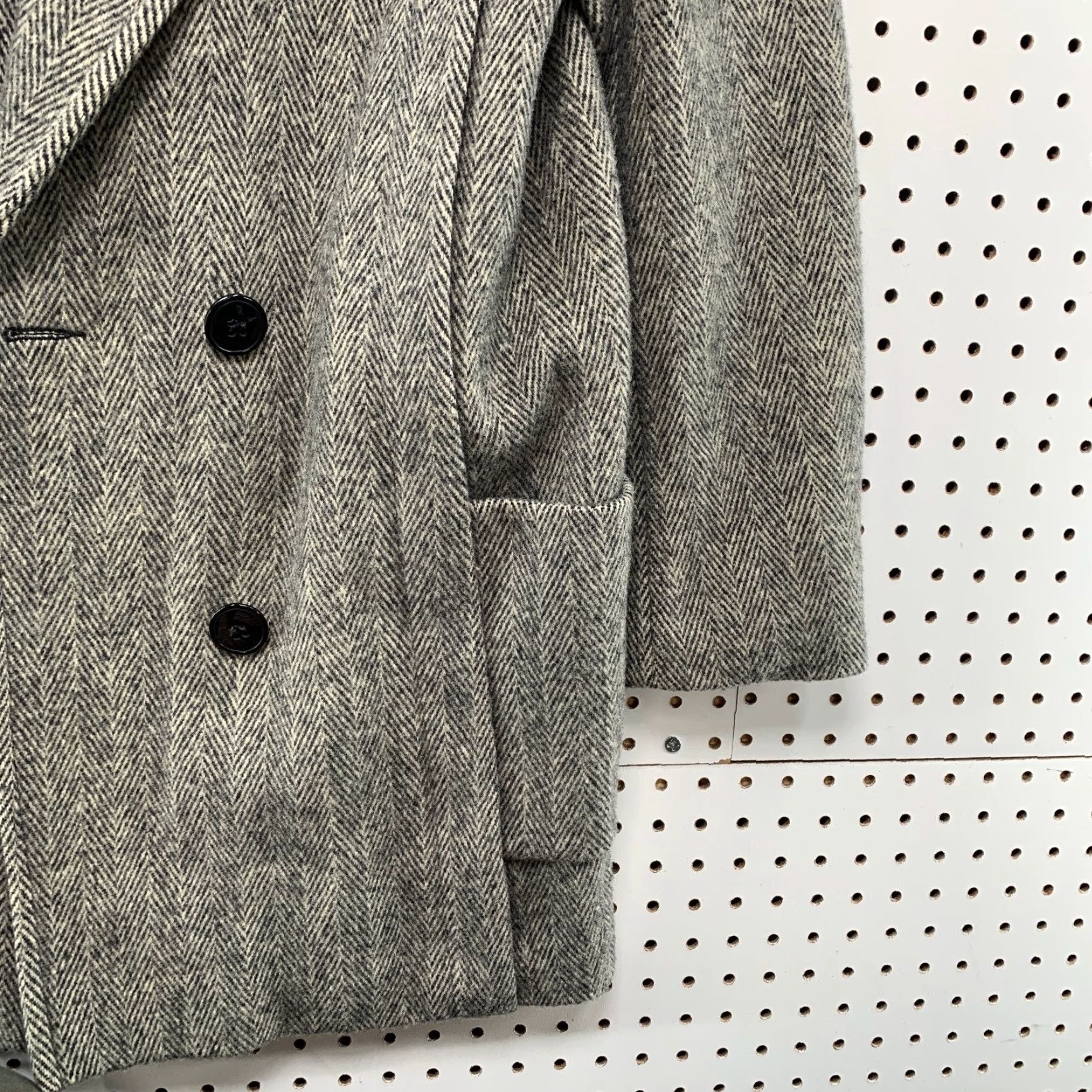 Vintage VINTAGE Herman Kay Wool Tweed Overcoat Womens 10 Herringbone Double Breasted USA Wool Tweed Overcoat Women 10 USA Grey Size XXS / US 00 / IT 34 - 7 Thumbnail