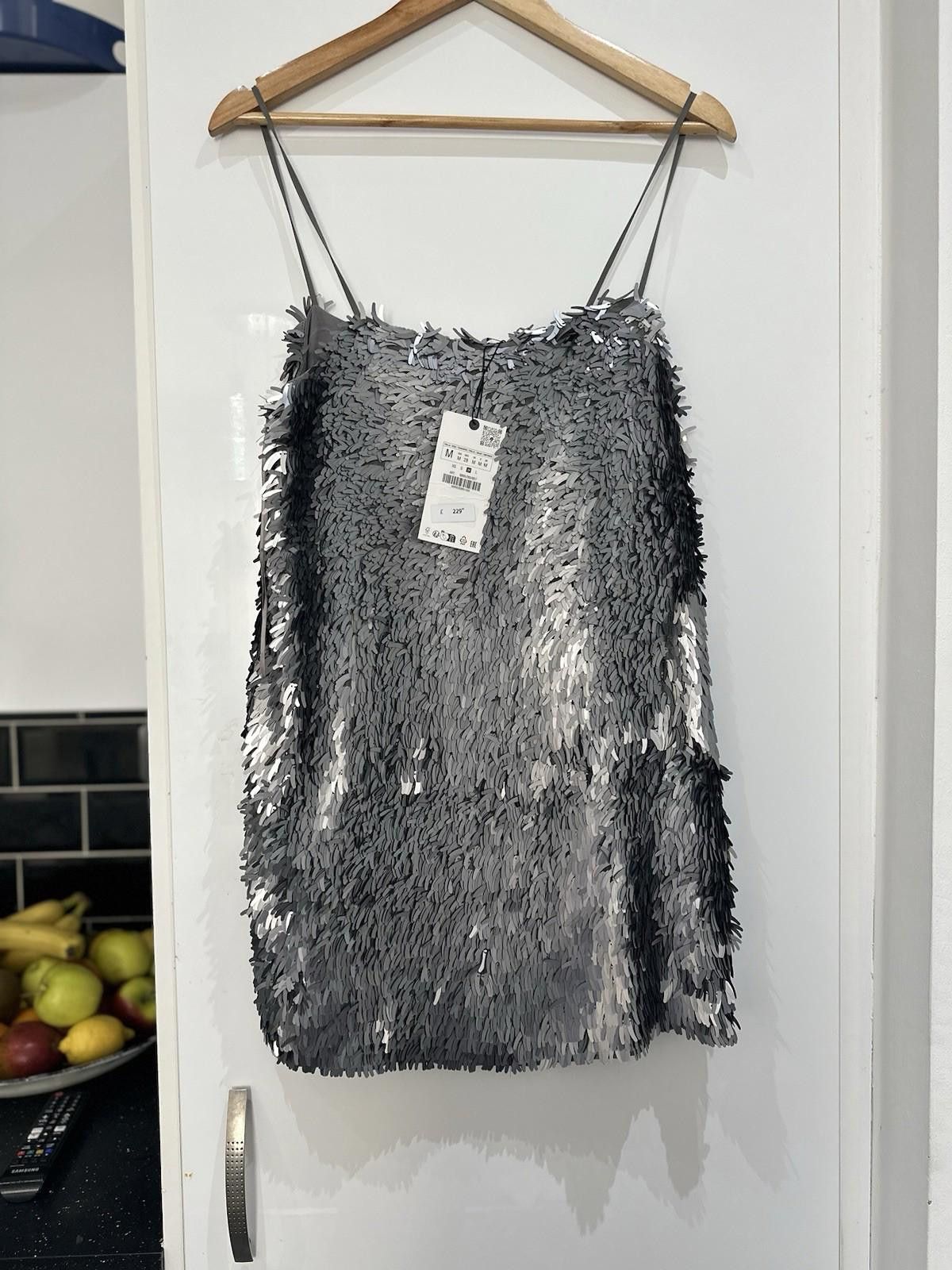 Zara ZARA Occasional Sequin midi dress / Limited Edition Was £229 Size M / US 6-8 / IT 42-44 - 5 Thumbnail
