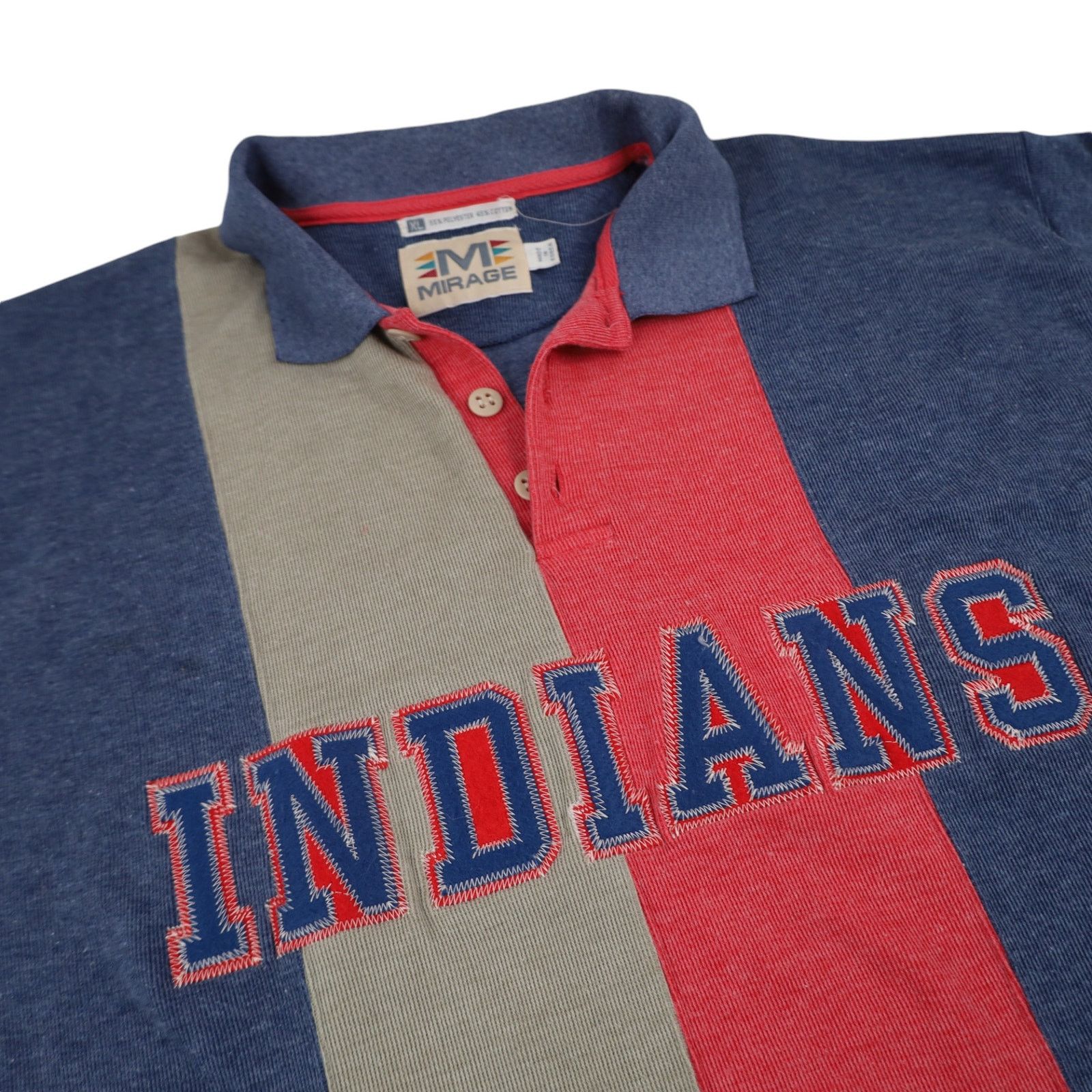 MLB × Vintage Vintage 90s MLB Mirage Cleveland Indians Spellout Polo Size US XL / EU 56 / 4 - 6 Thumbnail