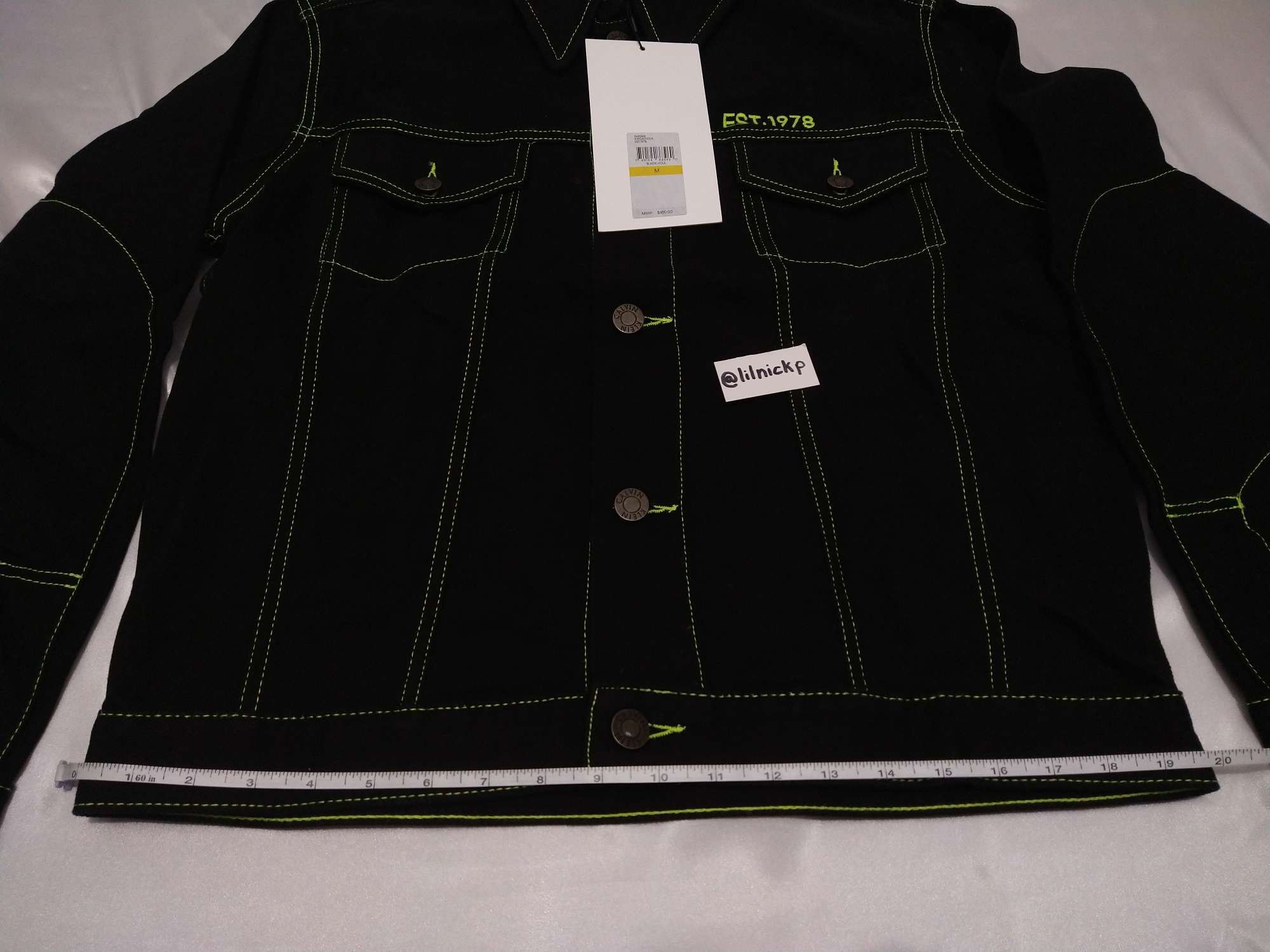 Calvin Klein 205W39NYC EST. 1978 Black Hole Denim Trucker Jacket Size US M / EU 48-50 / 2 - 8 Thumbnail