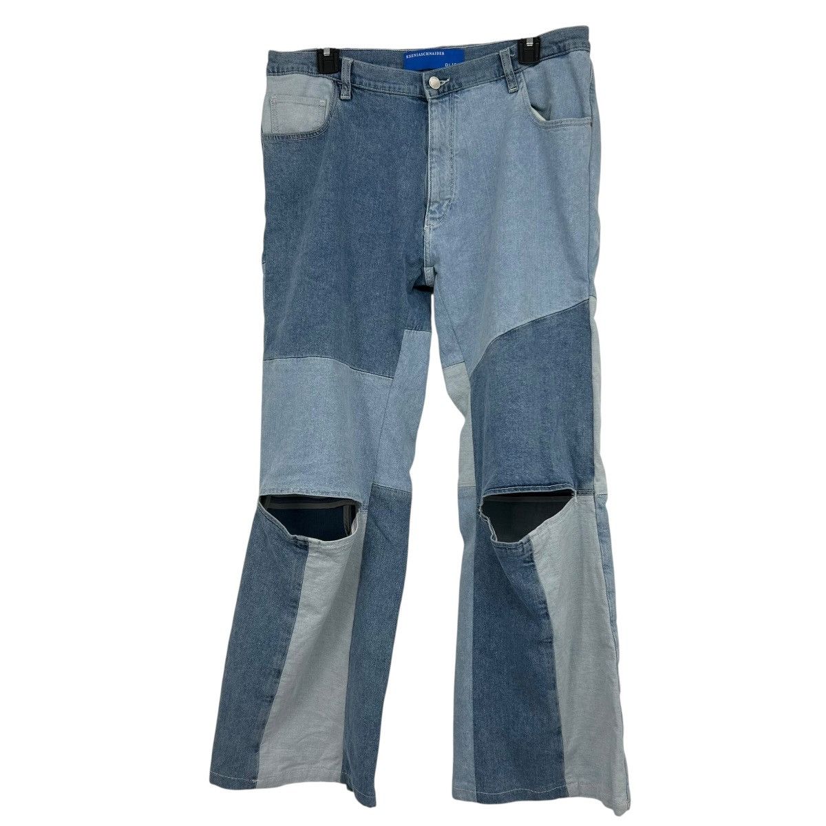Other DL1961 x Ksenia Schnaider Zoie Wide Leg Patchwork Jeans 32 Size 32" / US 10 / IT 46 - 3 Thumbnail