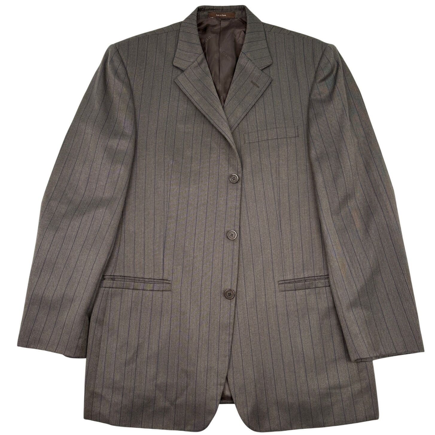 Versace Versace Vintage Wool Silk Brown Stripe Blazer Sport Coat 42 Size 42R - 1 Thumbnail