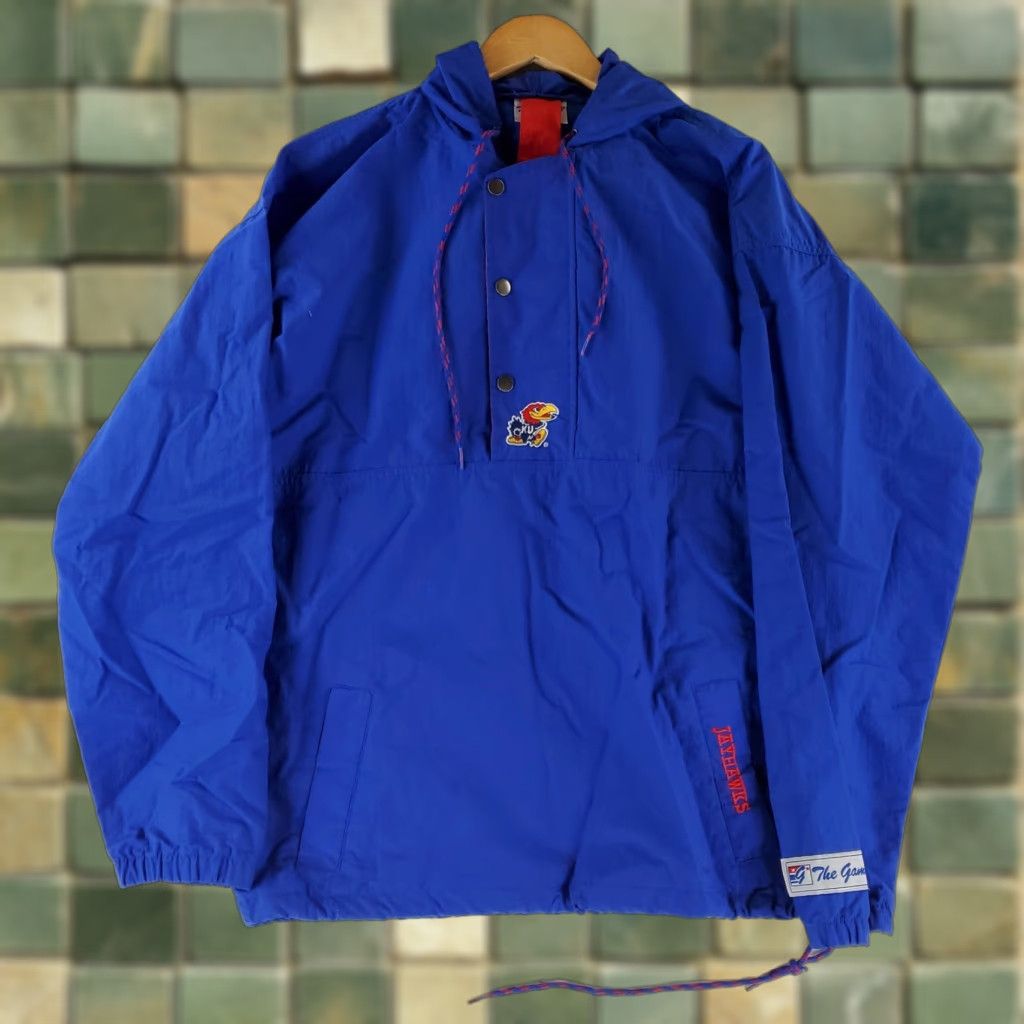 Vintage VINTAGE University of Kansas Jayhawks Jacket The Game VTG 90s Blue Hooded Mens L Size US L / EU 52-54 / 3 - 1 Thumbnail