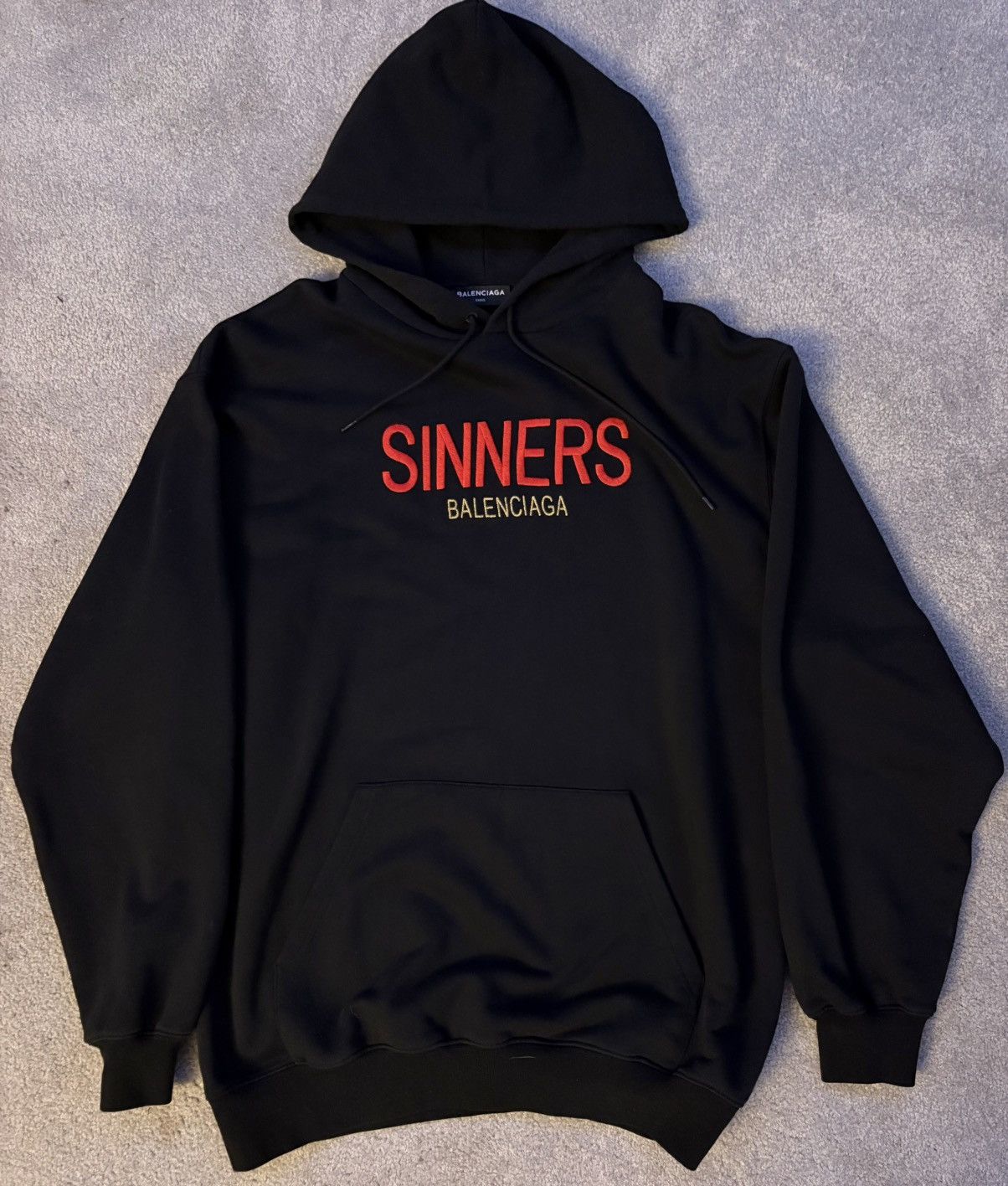 BALENCIAGA Sinners フーディ ブラック Balenciaga Sinners Hoodie | Grailed