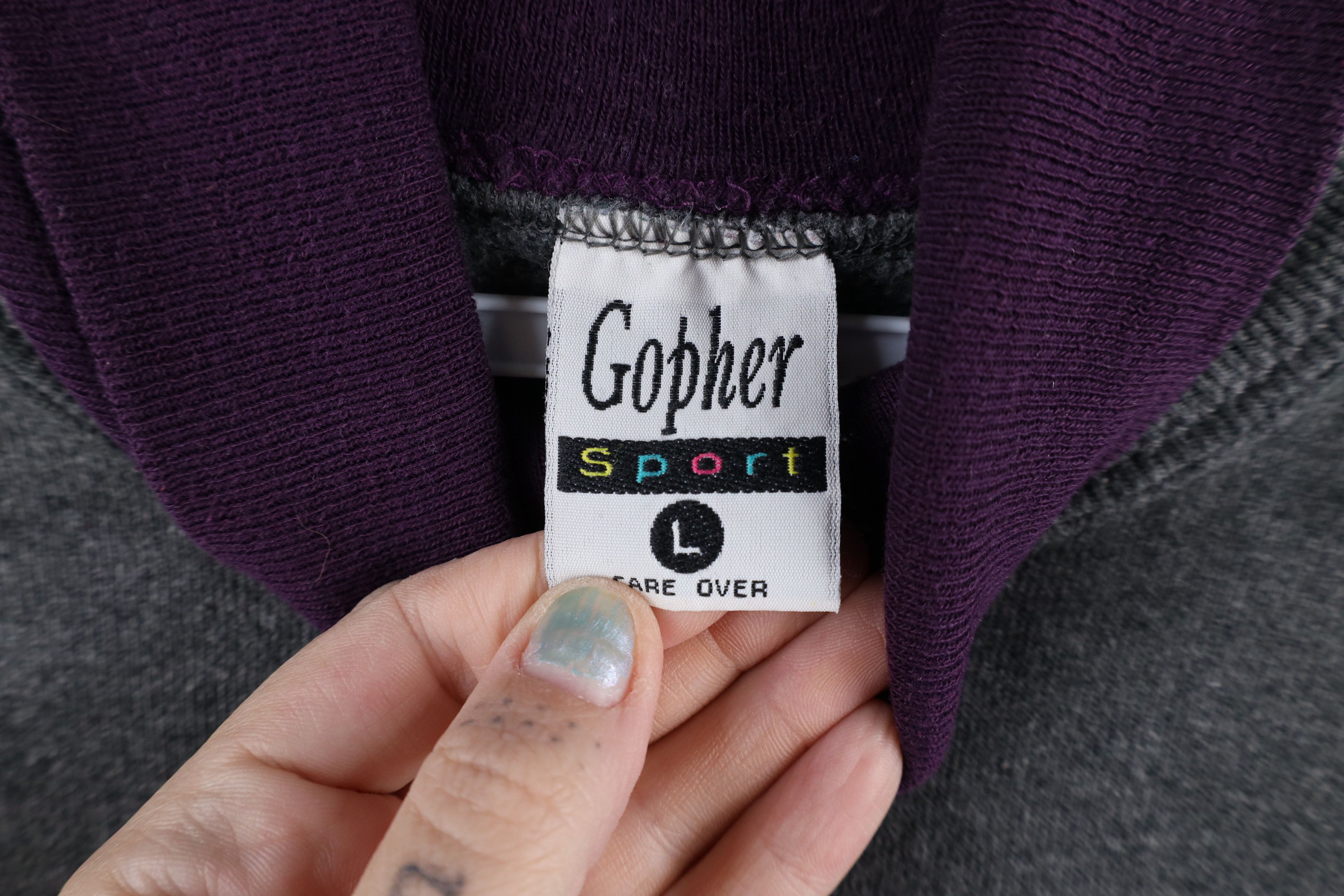 Vintage Vintage 90s Country Primitive Turtleneck Sweatshirt USA Size L / US 10 / IT 46 - 7 Thumbnail