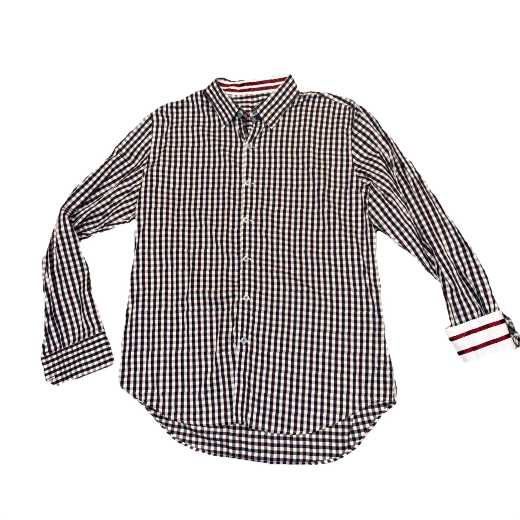 Robert Graham VINTAGE Robert Graham X Tailored Fit Blue White Plaid Cotton Embroidered Shirt XL Size US XL / EU 56 / 4 - 2 Thumbnail