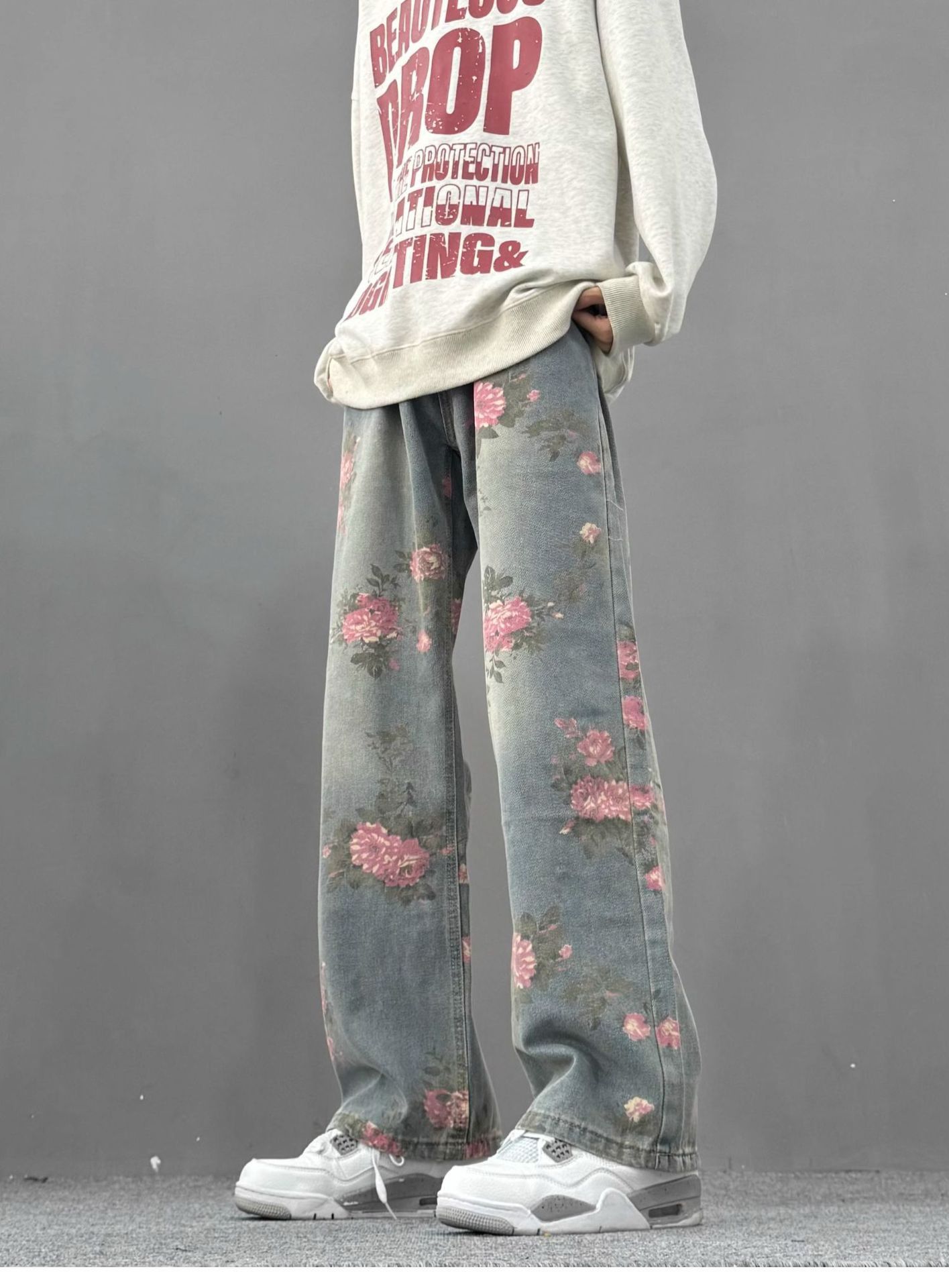 Japanese Brand Men's American street scimitar floral jacquard bootcut jeans Size US 32 / EU 48 - 2 Thumbnail