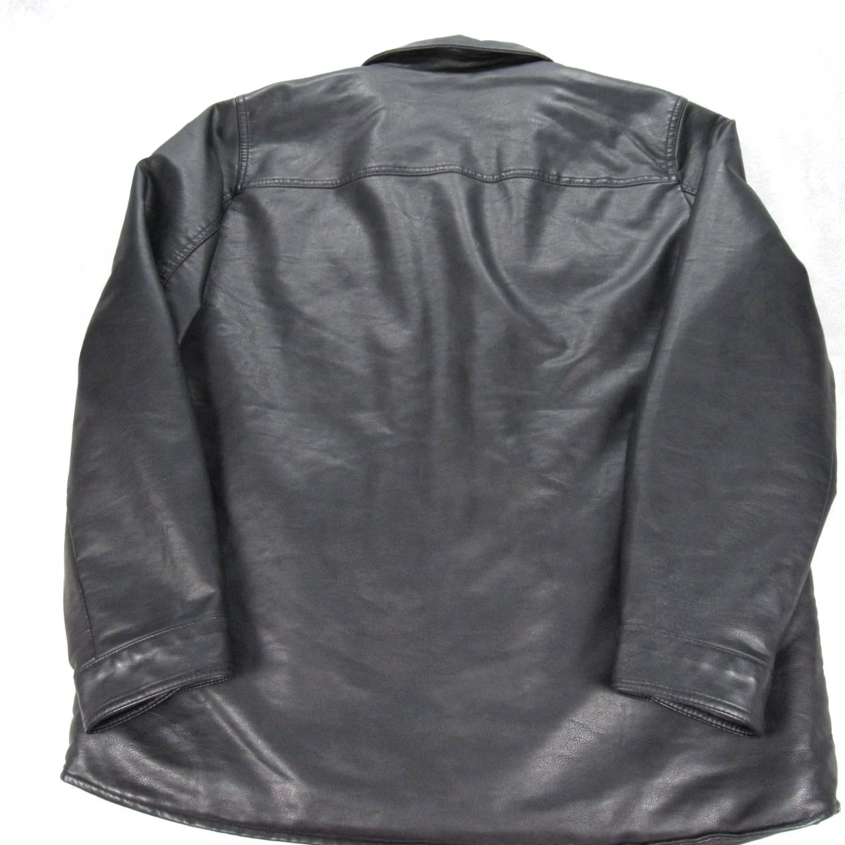 Levi's Levi's Jacket Men L Black Faux Leather Snap Zip Sherpa Lined Motorcycle Winter Casual 90s? No Vintage: No Size US L / EU 52-54 / 3 - 2 Thumbnail