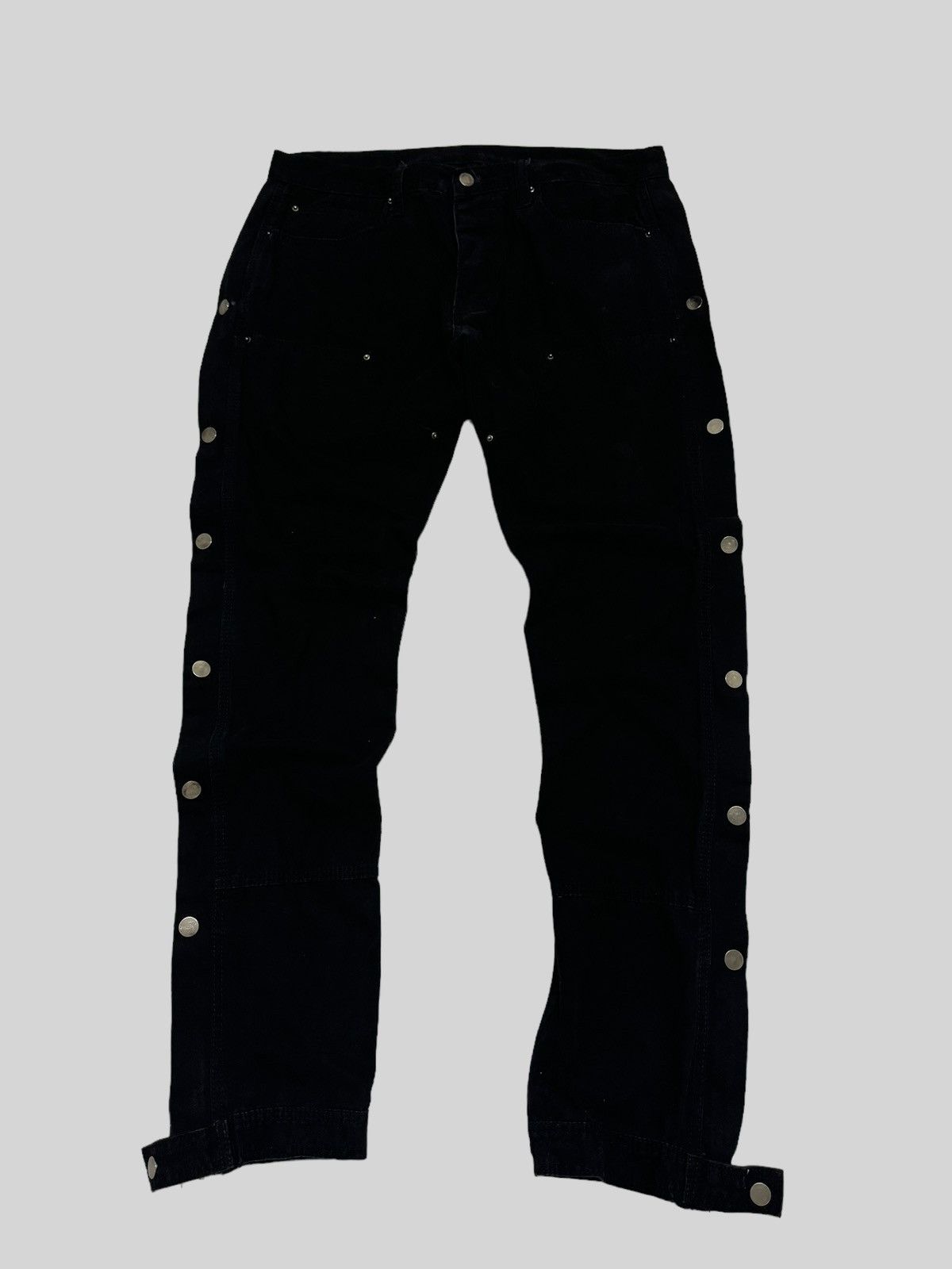 Hysteric Glamour × Japanese Brand Vintage MNML Double Knee Side Button Zipper Bondage Denim Size US 33 - 3 Thumbnail