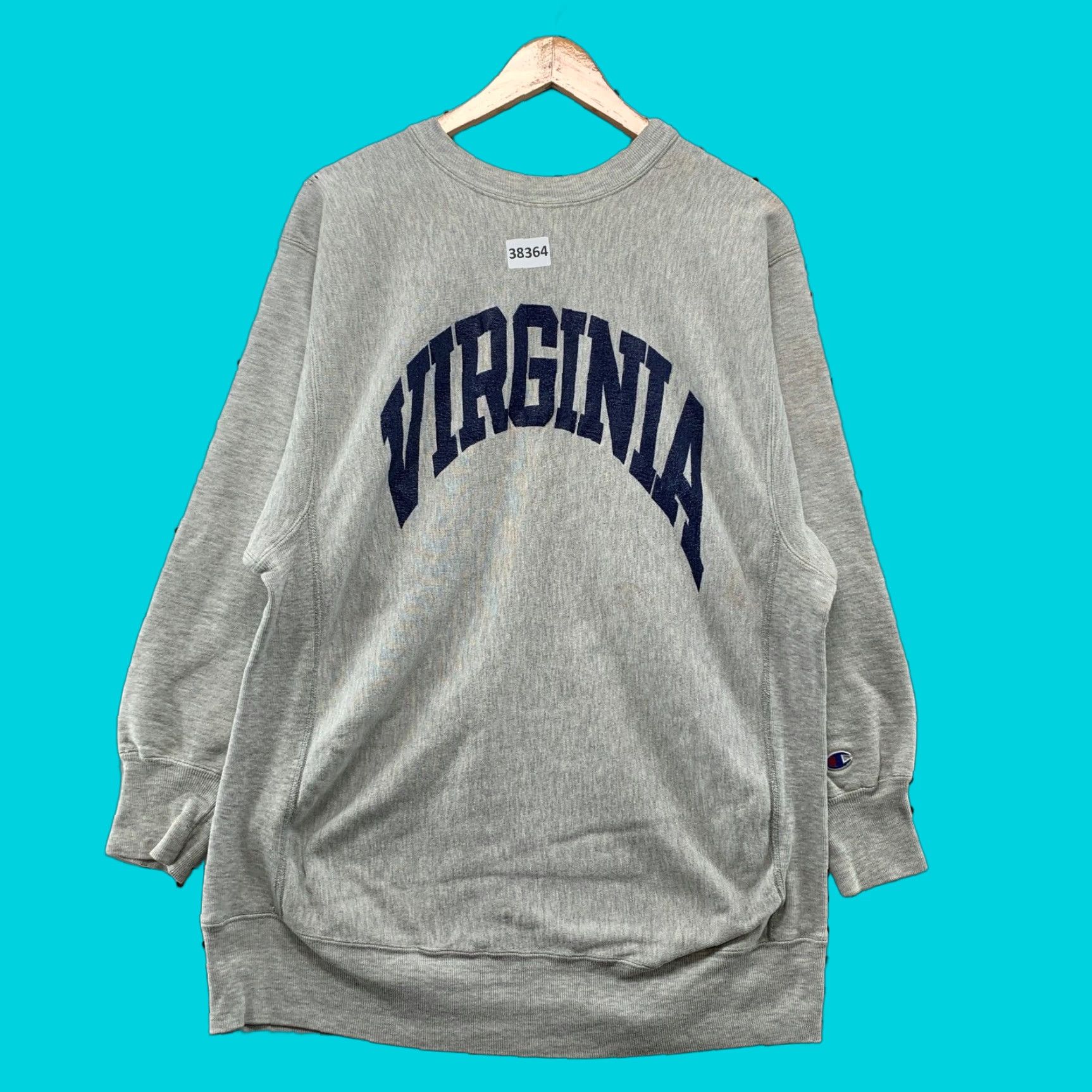 Vintage 90s Champion Reverse Weave Sweatshirt Men 2XL Fleece Gray Virginia Cavaliers University Graphic Print
