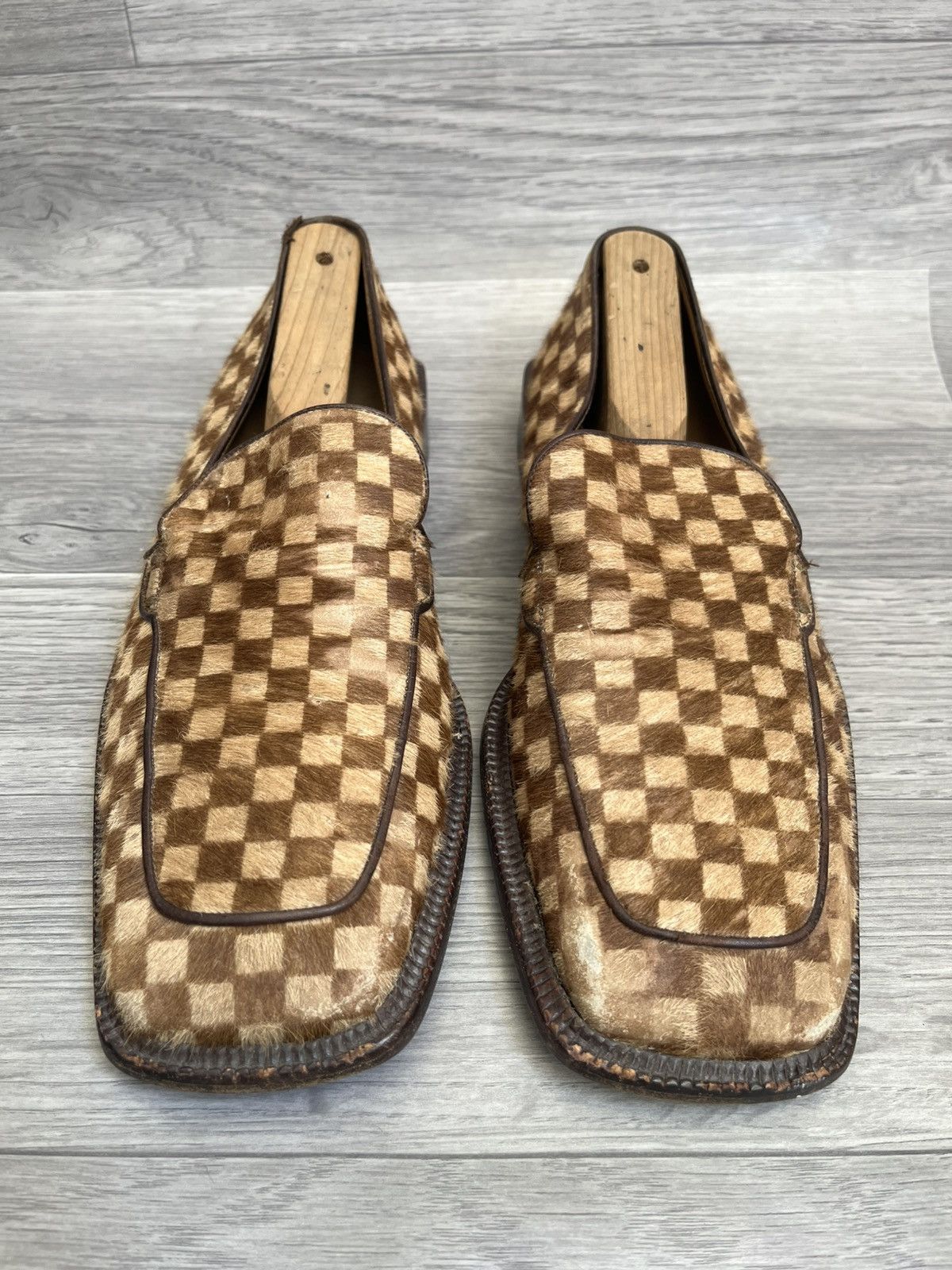 Louis Vuitton Louis vuitton damier pony hair draft square toe loafer Size US 9 / EU 42 - 3 Thumbnail
