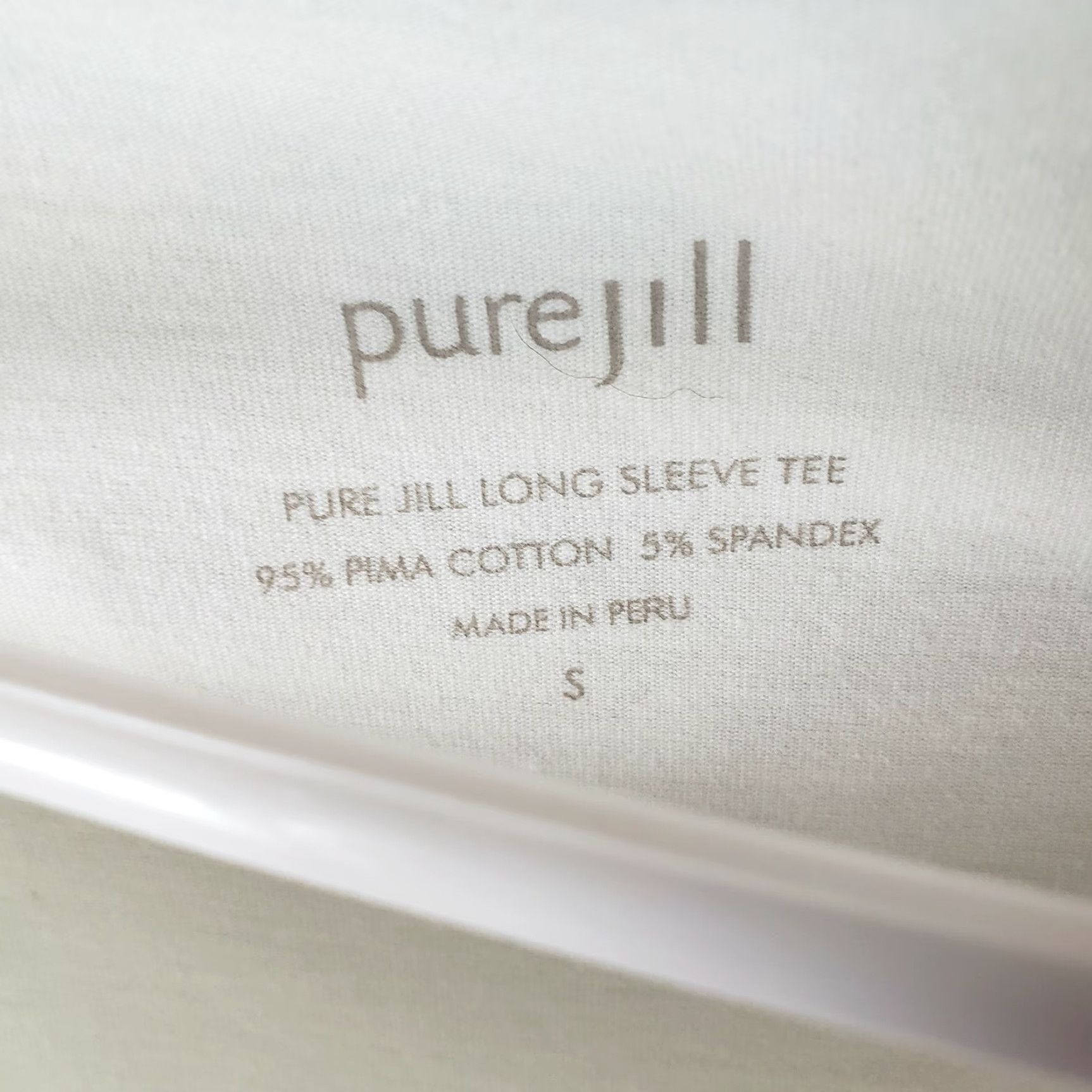 Vintage PureJill Womens T-Shirt Long Sleeve Tee Sz S White Cotton Blend 95% Pima 5% Spandex Casual Basic Womens Size S / US 4 / IT 40 - 5 Thumbnail