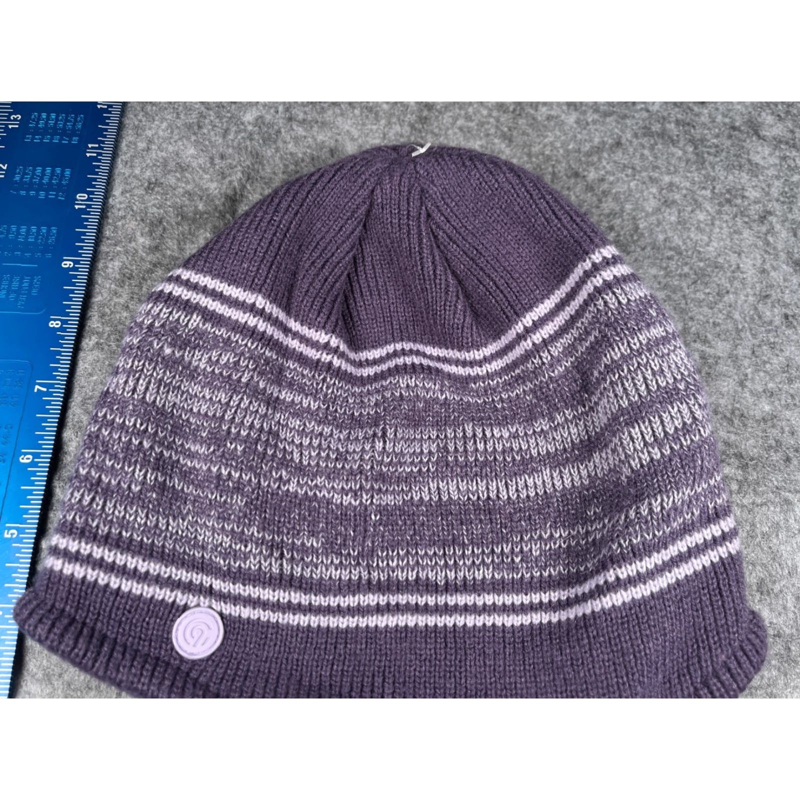 Champion Champion C9 Beanie Toque Adult OS Purple Stripe Knit Acrylic Polyester Ear Flaps Size ONE SIZE - 3 Thumbnail