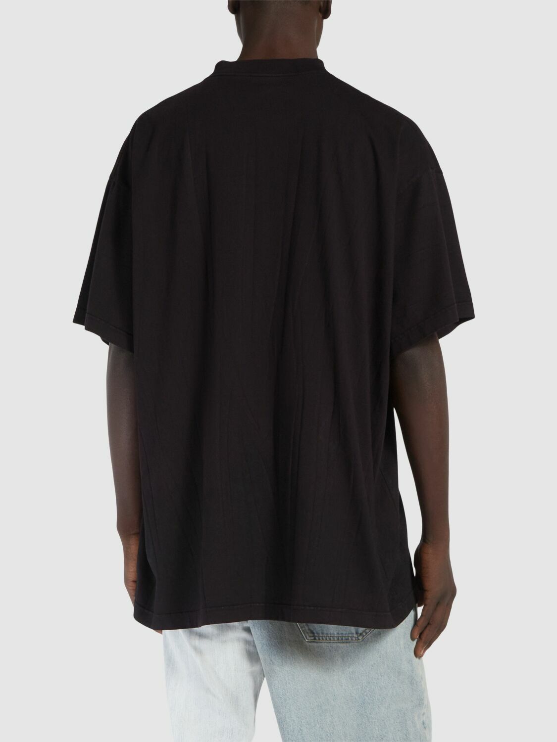 Balenciaga o1la1rc1a0925 Dup / Metal BB Stencil T-Shirt Small Fit Black Size US XXL / EU 58 / 5 - 3 Thumbnail
