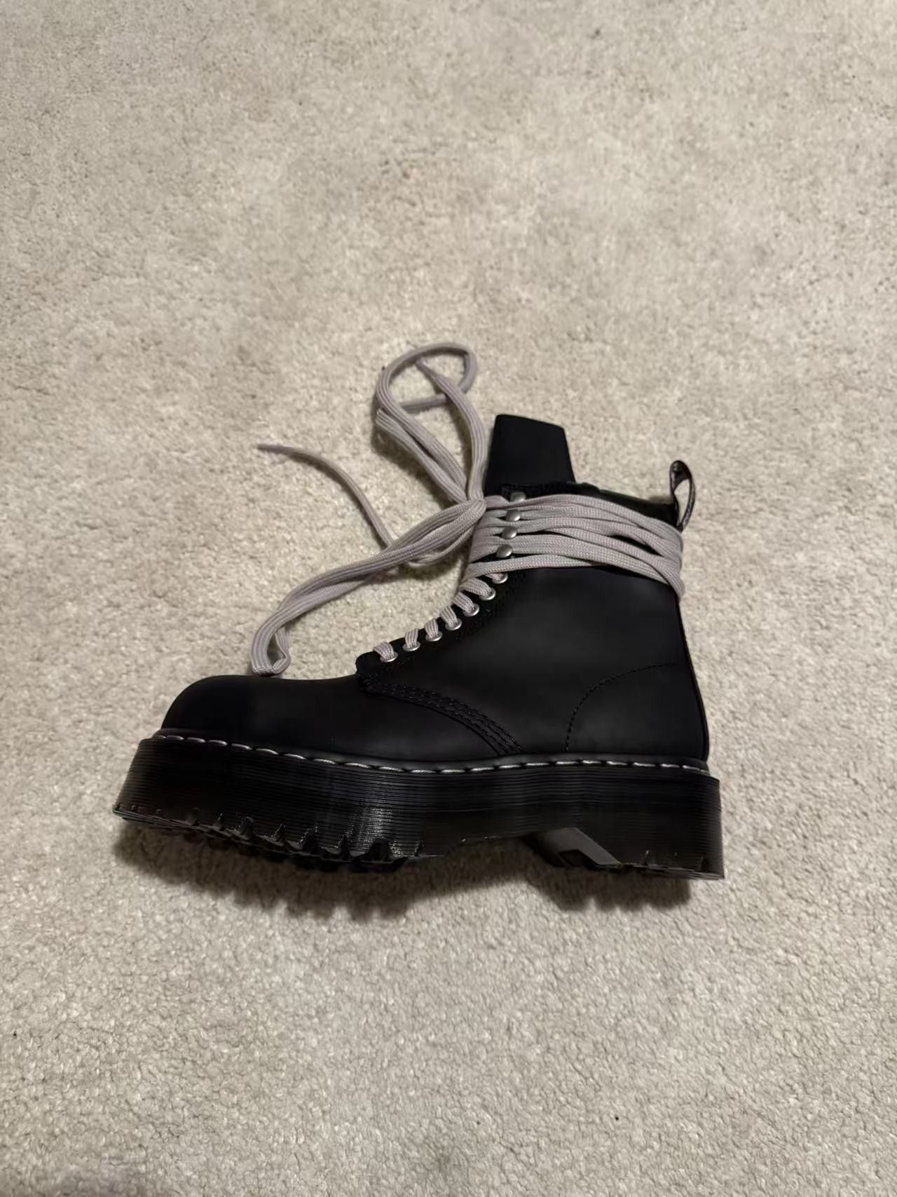 Rick Owens Dr Marten Steel Toe Quad Boots
